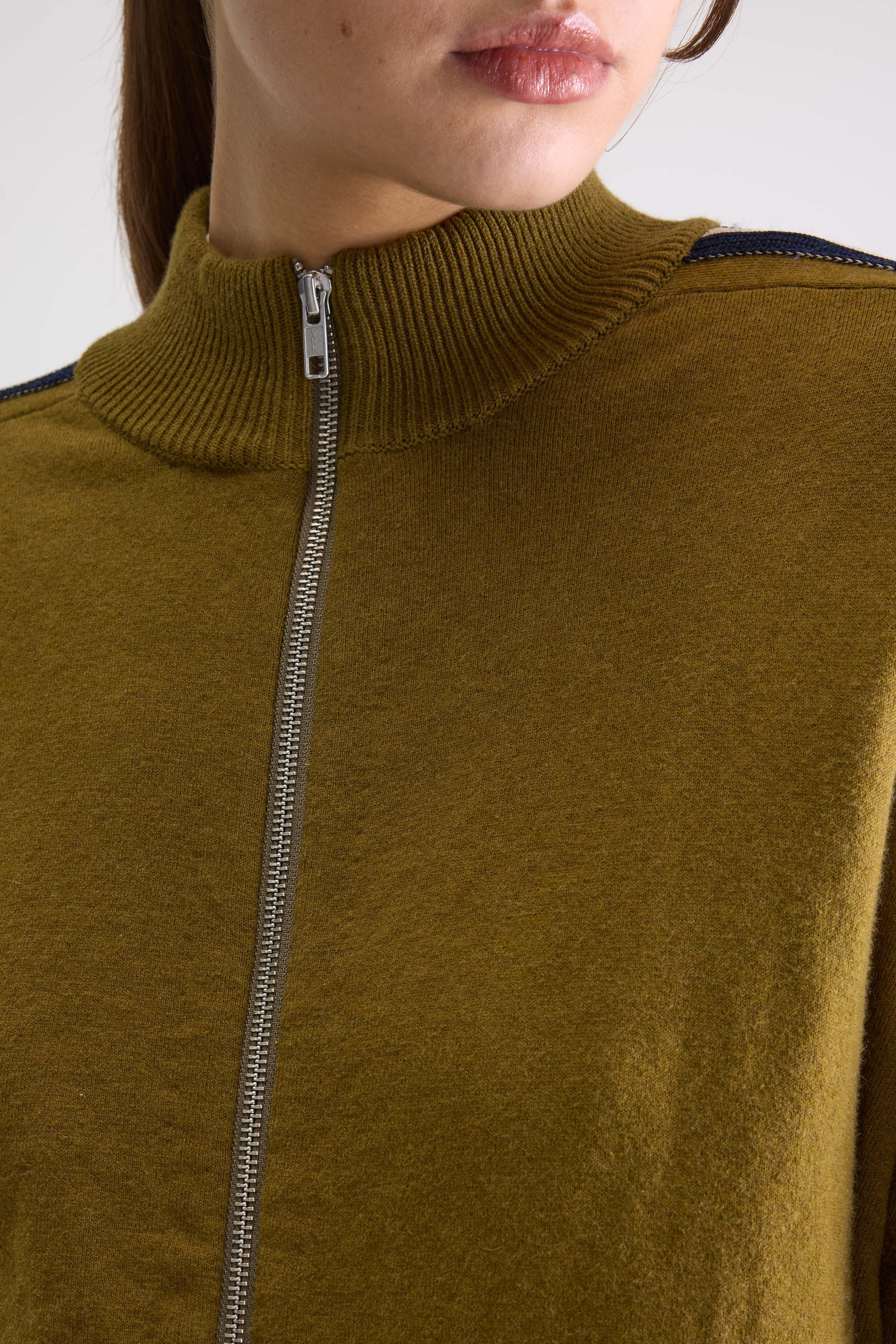 Gerta zip-up cardigan (261 / W / VETIVER)