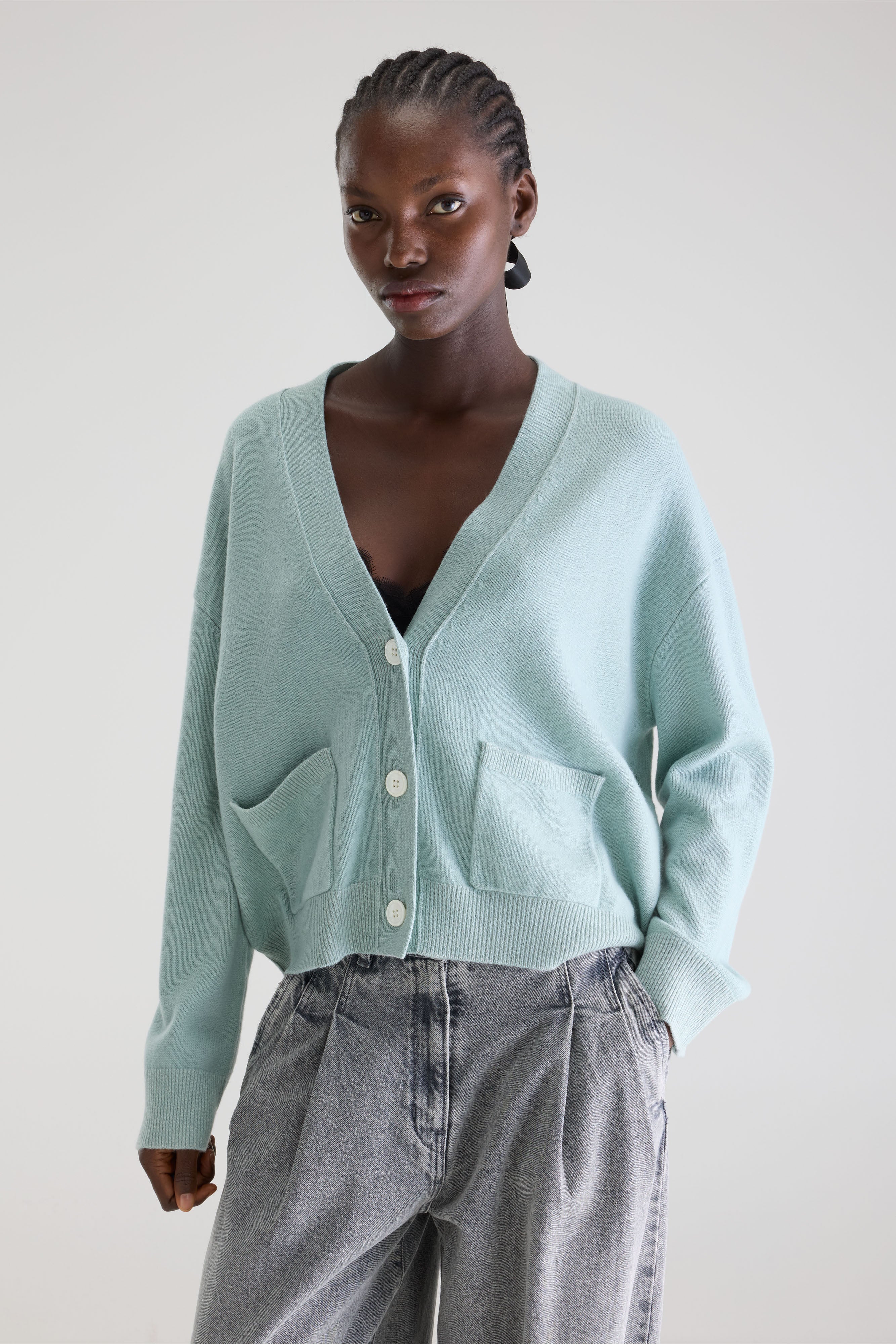 Gakkin boxy cardigan (261 / W / JADEITE)