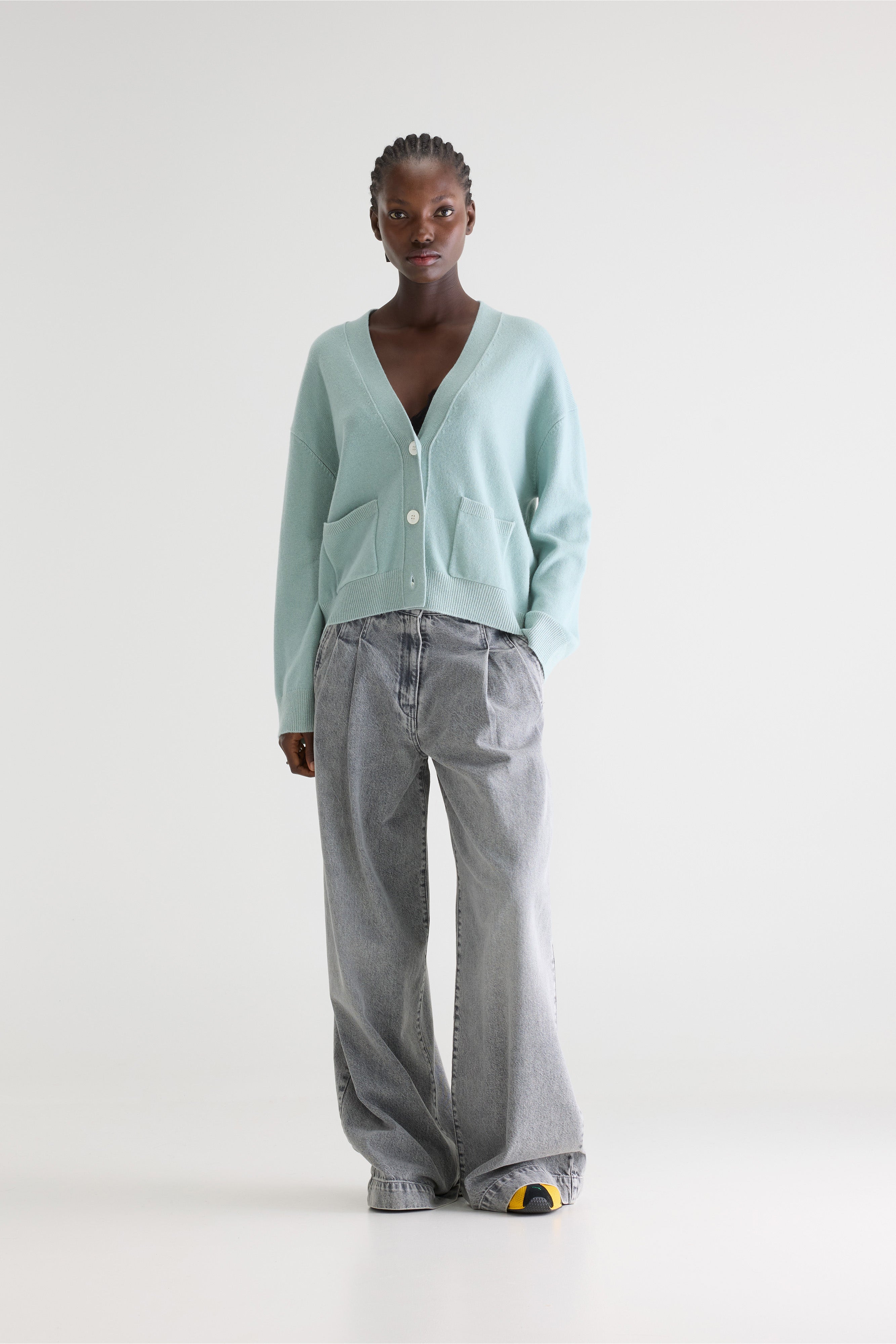 Gakkin boxy cardigan (261 / W / JADEITE)