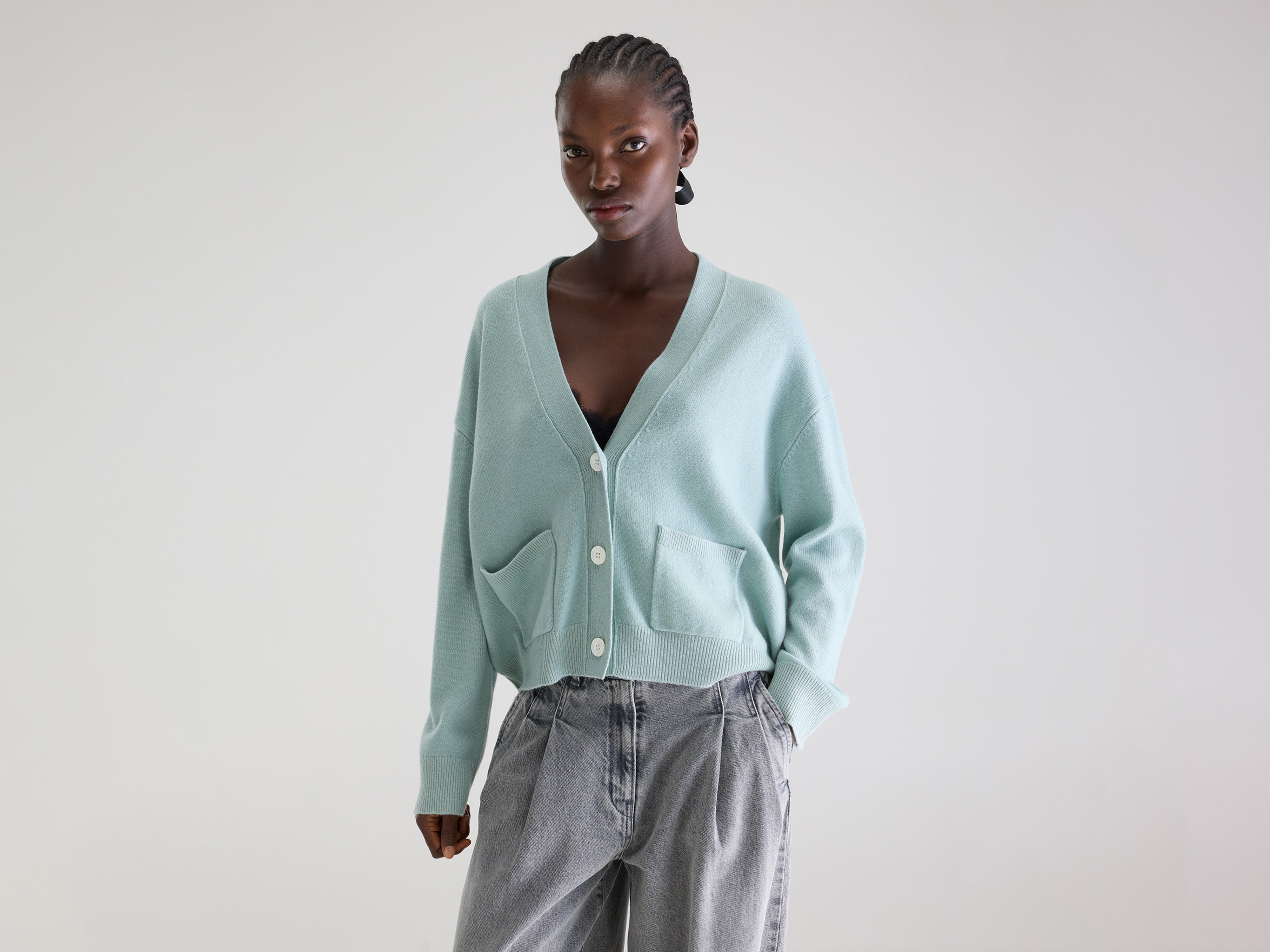 Gakkin boxy cardigan (261 / W / JADEITE)