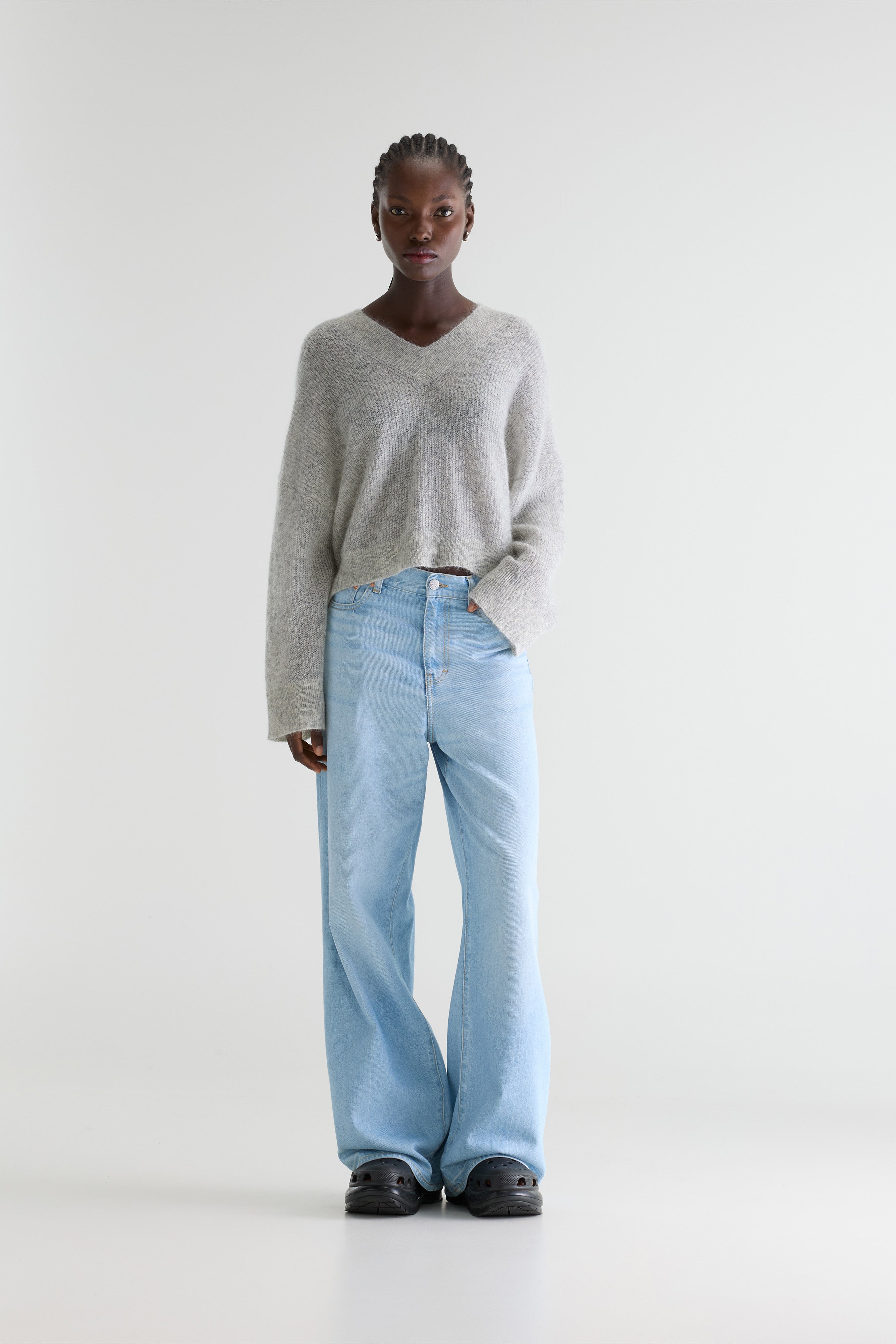 Pull col V Arco (261 / W / LIGHT GREY)