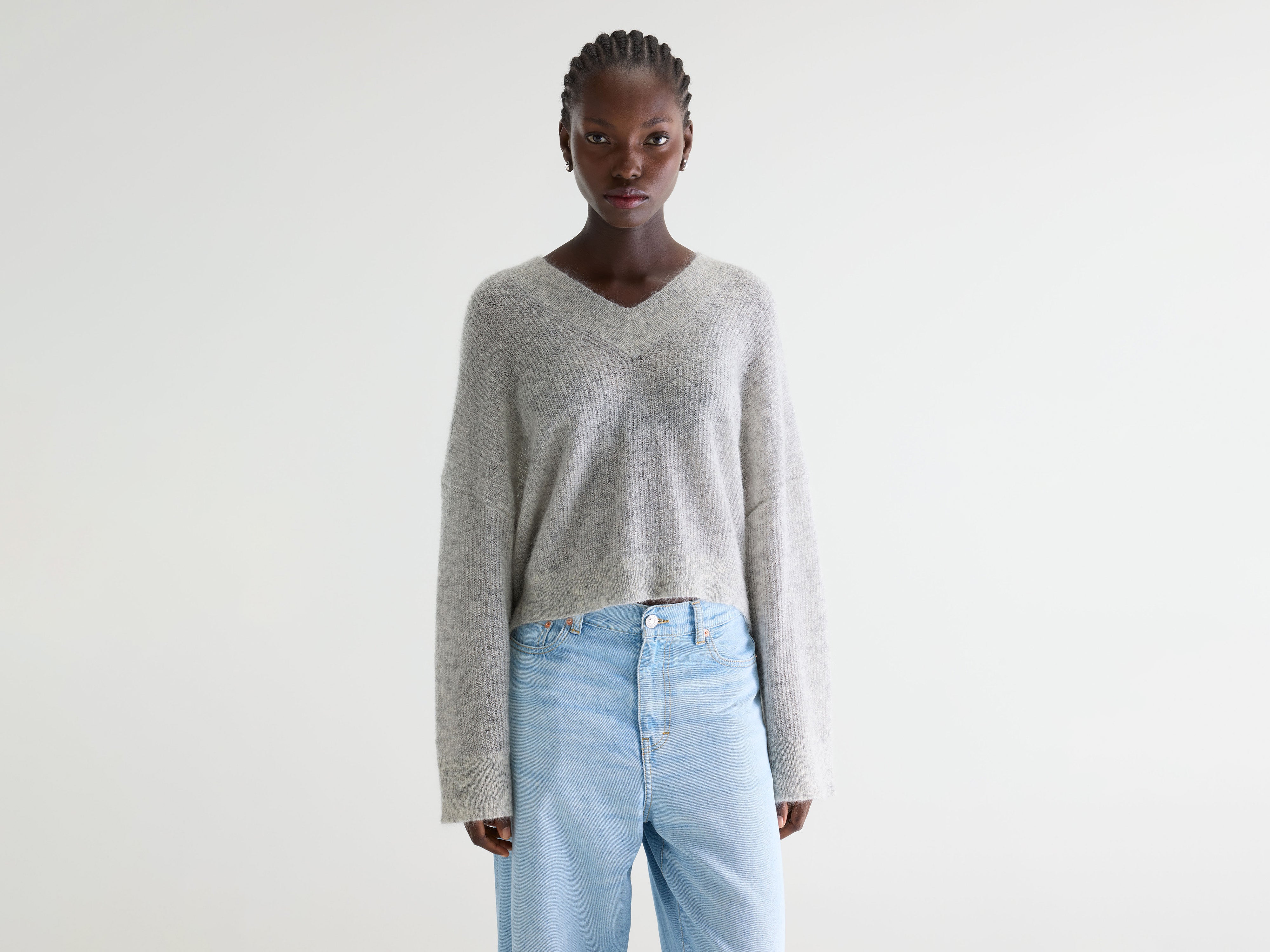 Pull col V Arco (261 / W / LIGHT GREY)