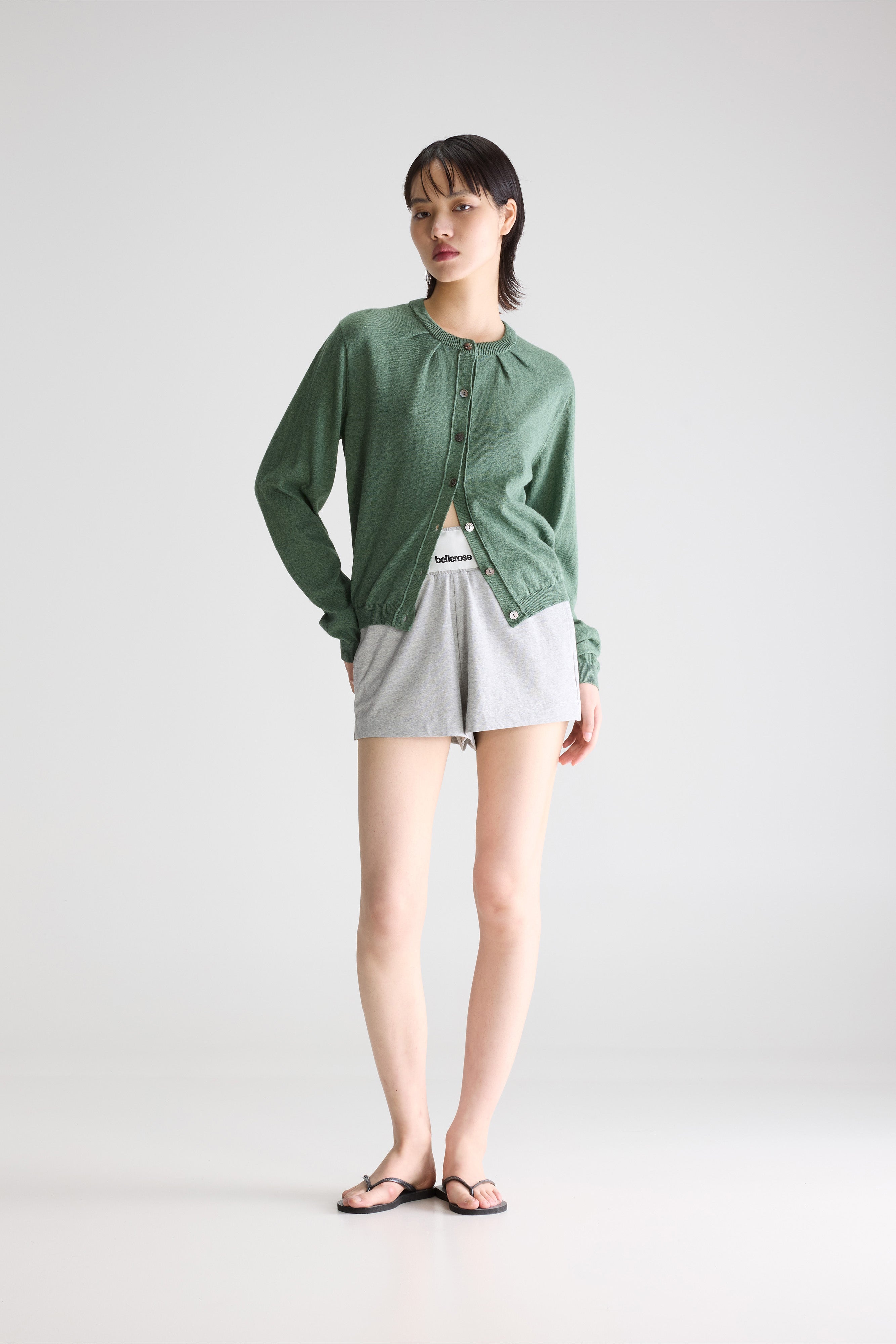 North crewneck cardigan (261 / W / THYME)