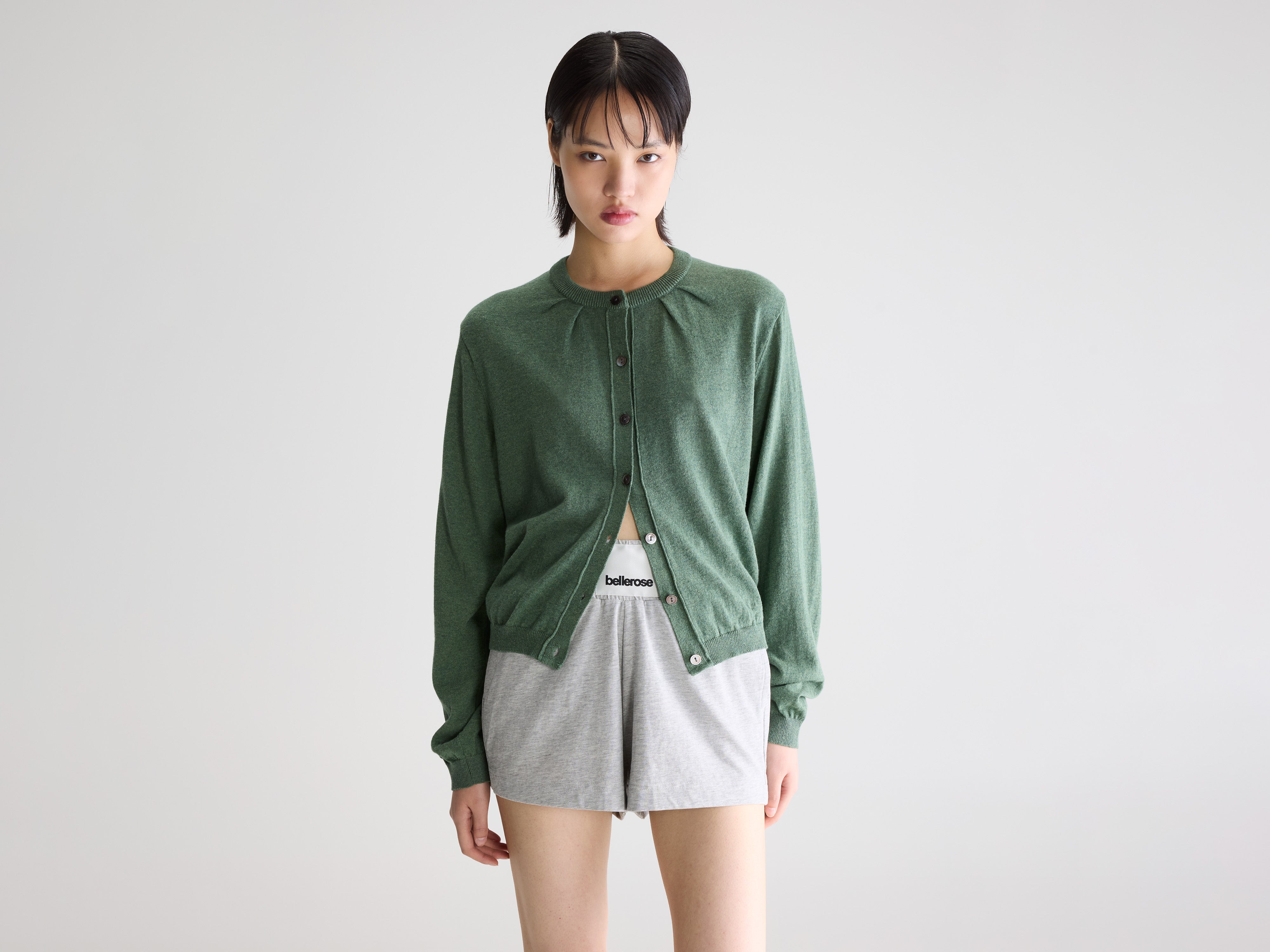 North crewneck cardigan (261 / W / THYME)