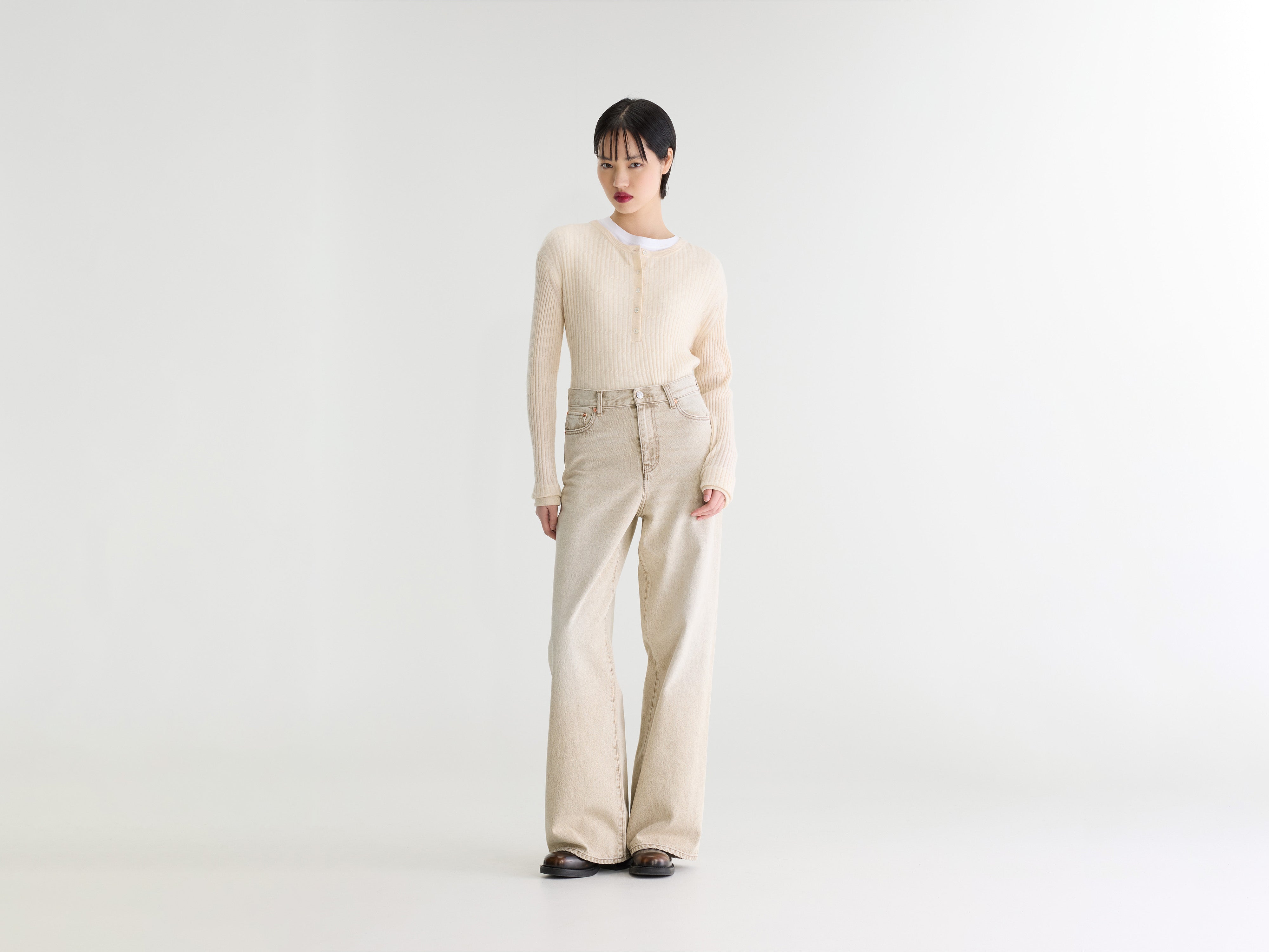Denim N. 64 - wijde jeans (262 / W / BEIGE SNOW)
