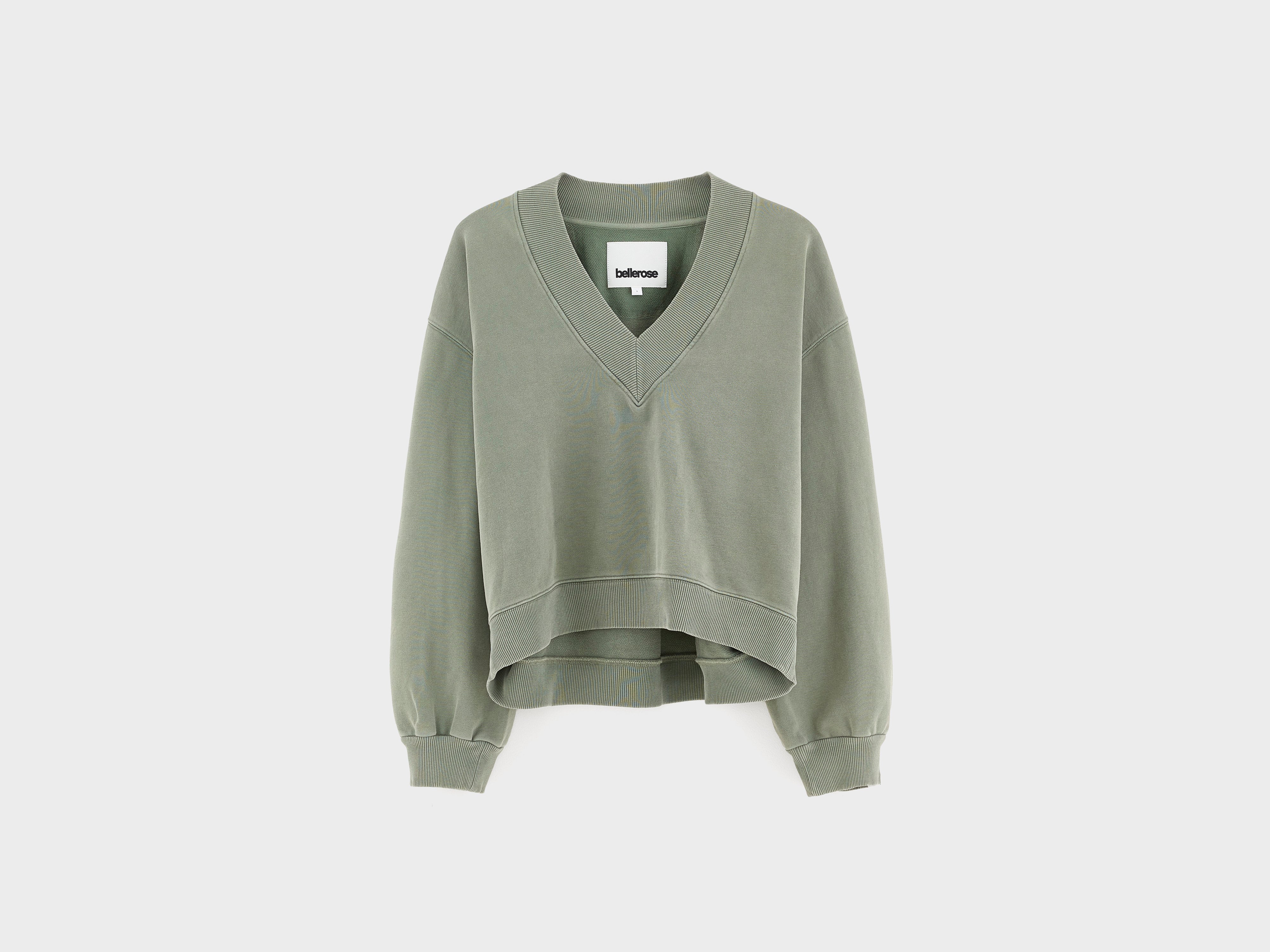 Sweatshirt court col V Sula (262 / W / THYME)