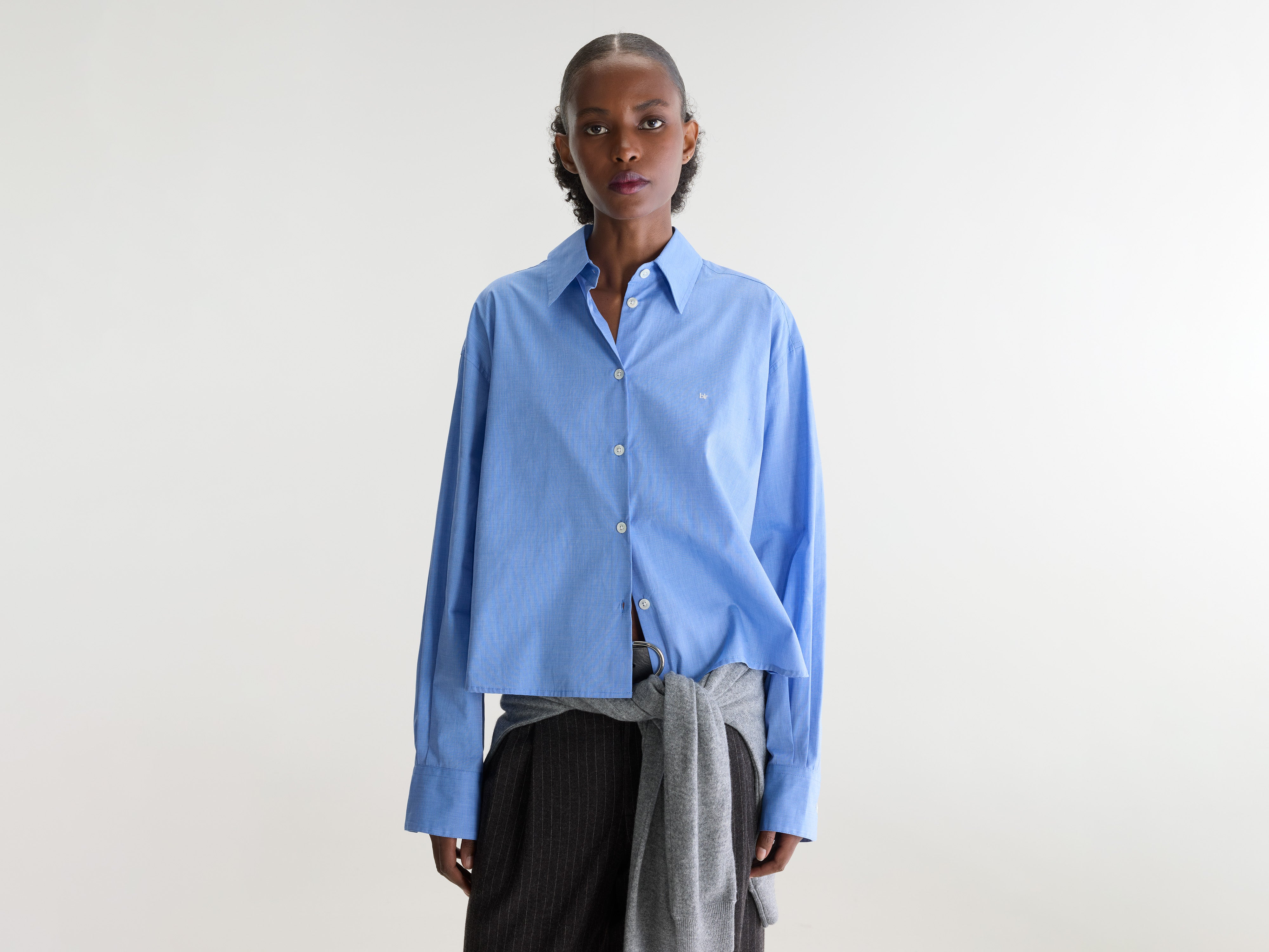 Java poplin shirt (262 / W / BLUE SHIRT)