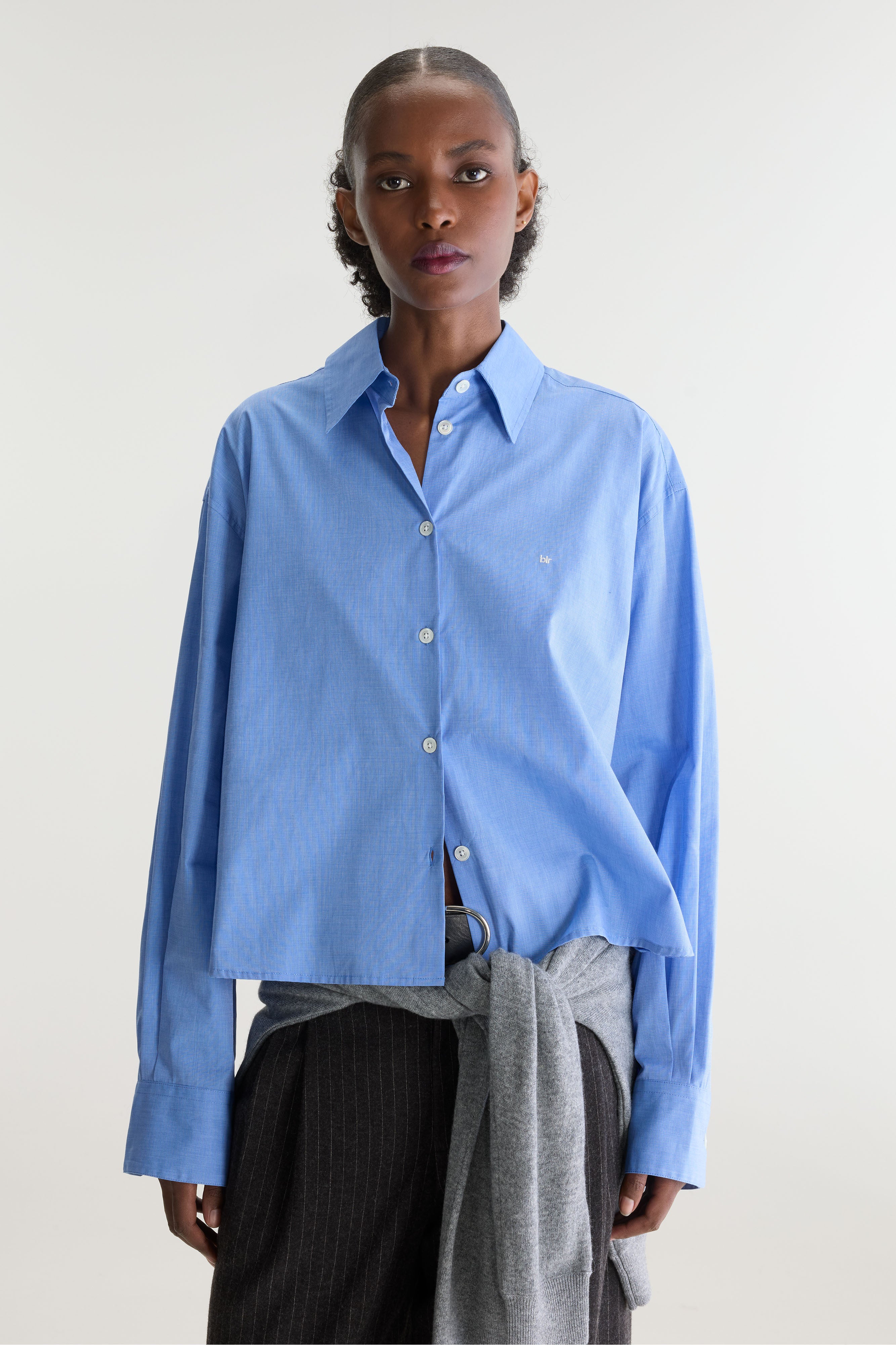 Java poplin shirt (262 / W / BLUE SHIRT)