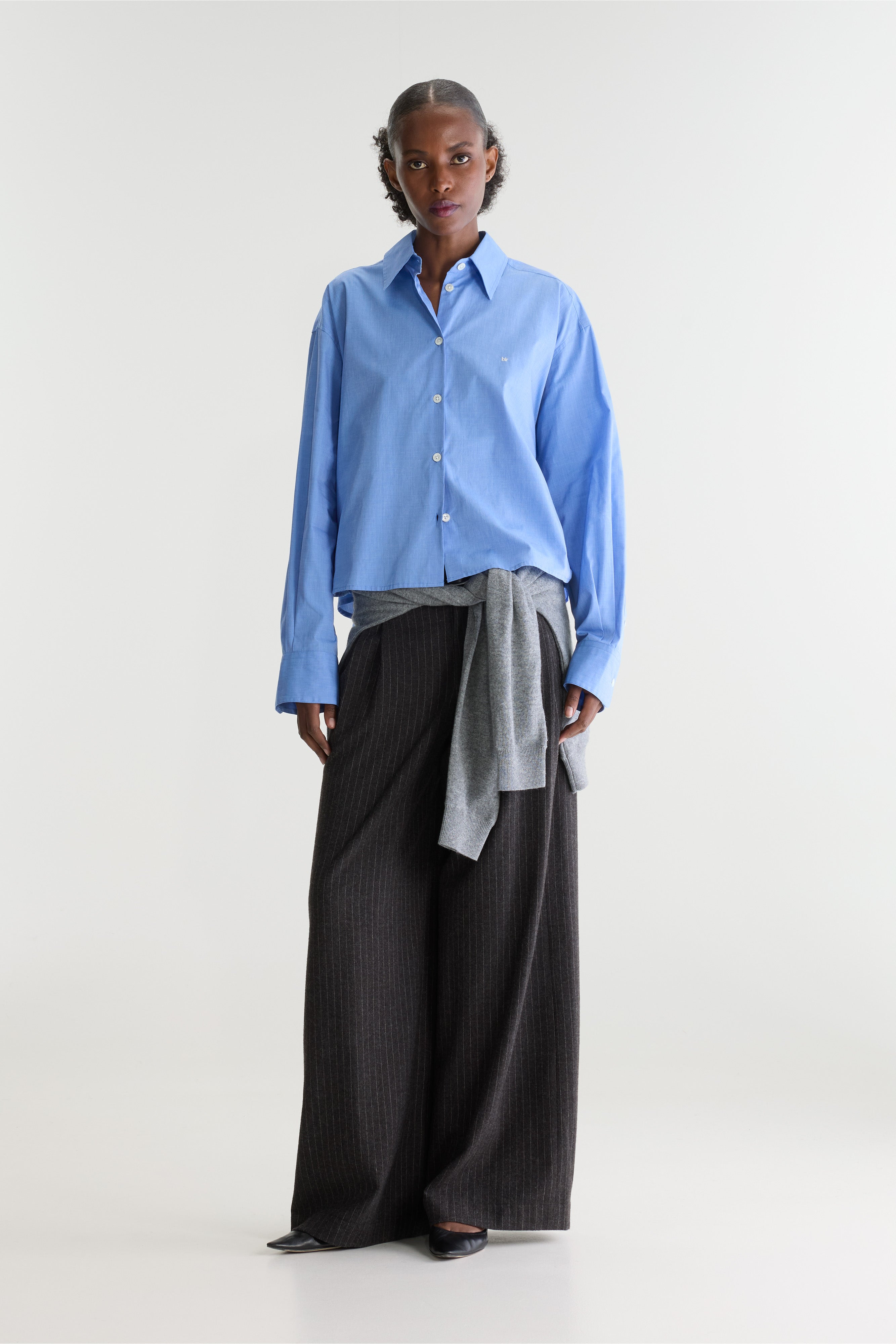 Java poplin shirt (262 / W / BLUE SHIRT)