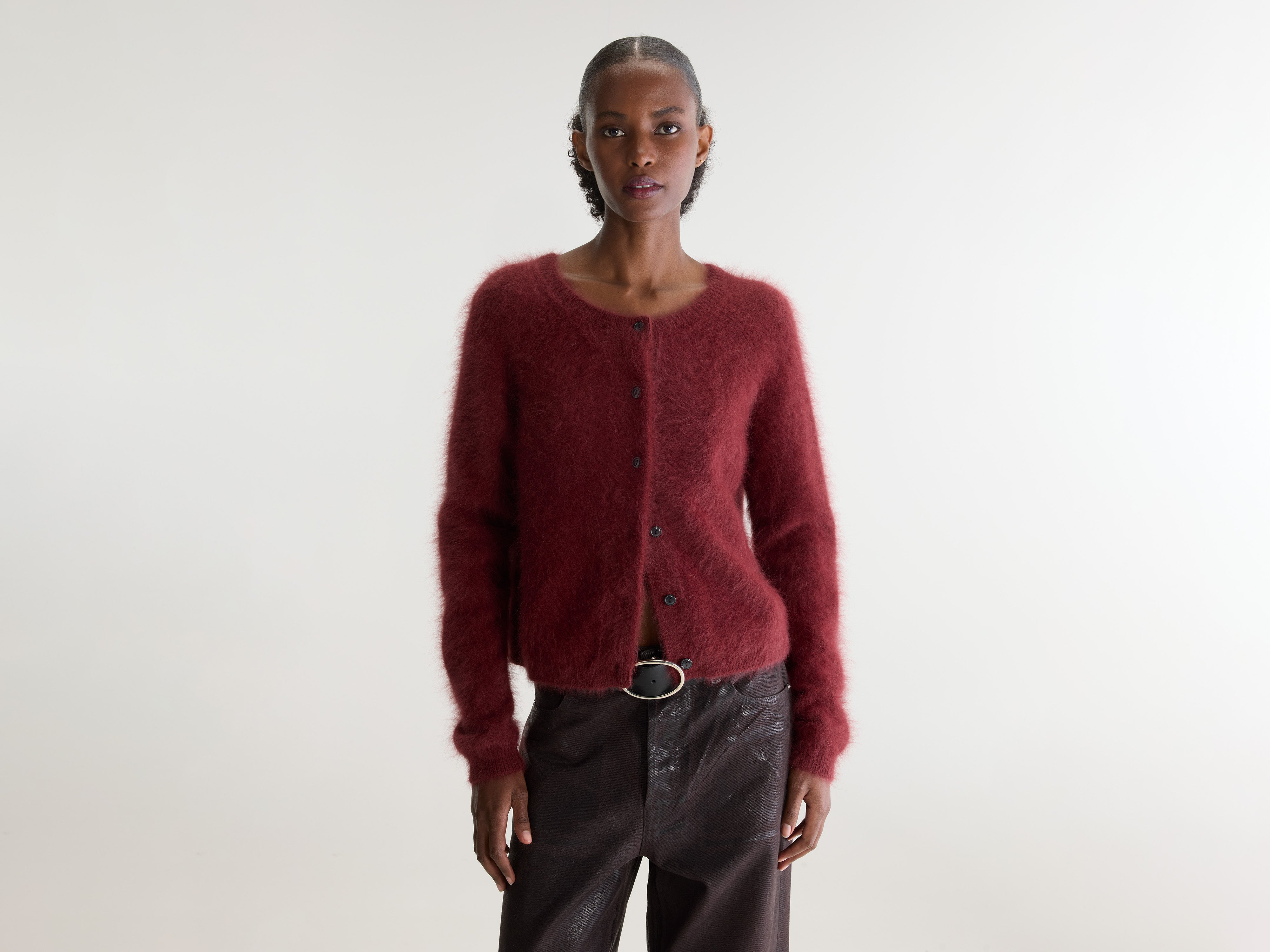 Cardigan en angora Datair (262 / W / GRENAT)