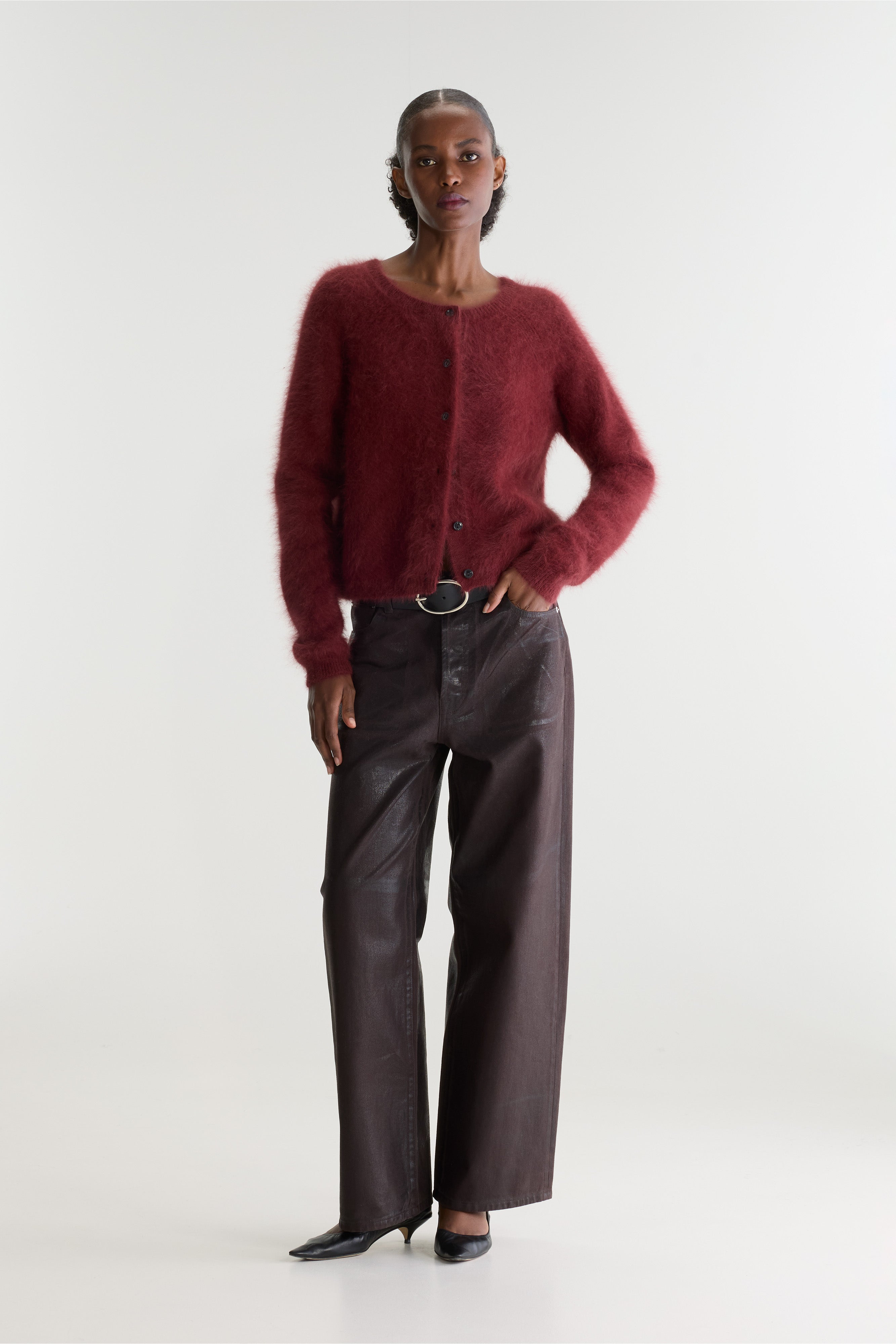 Cardigan en angora Datair (262 / W / GRENAT)