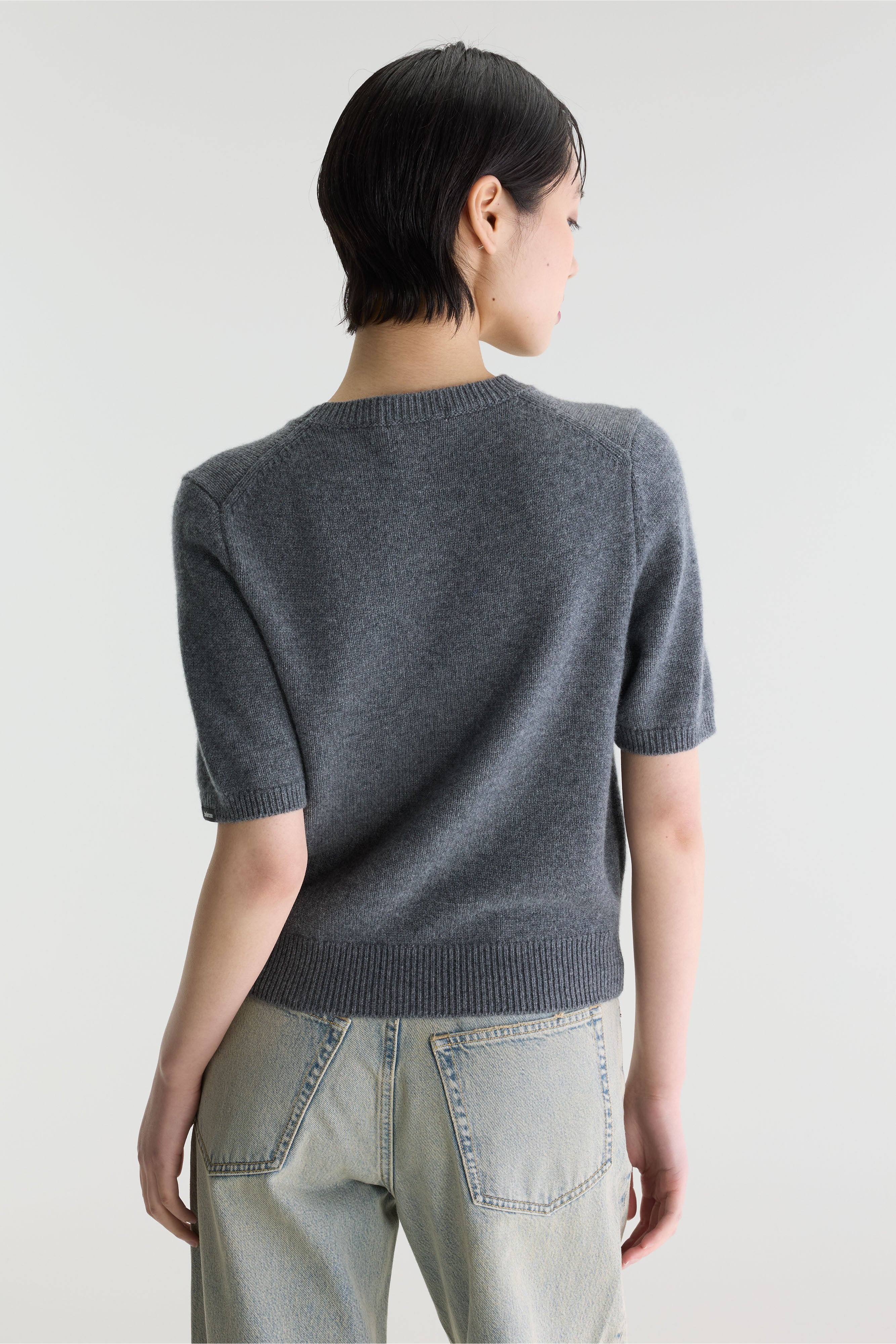 Synad short-sleeve cashmere sweater (262 / W / GREY MELANGE)