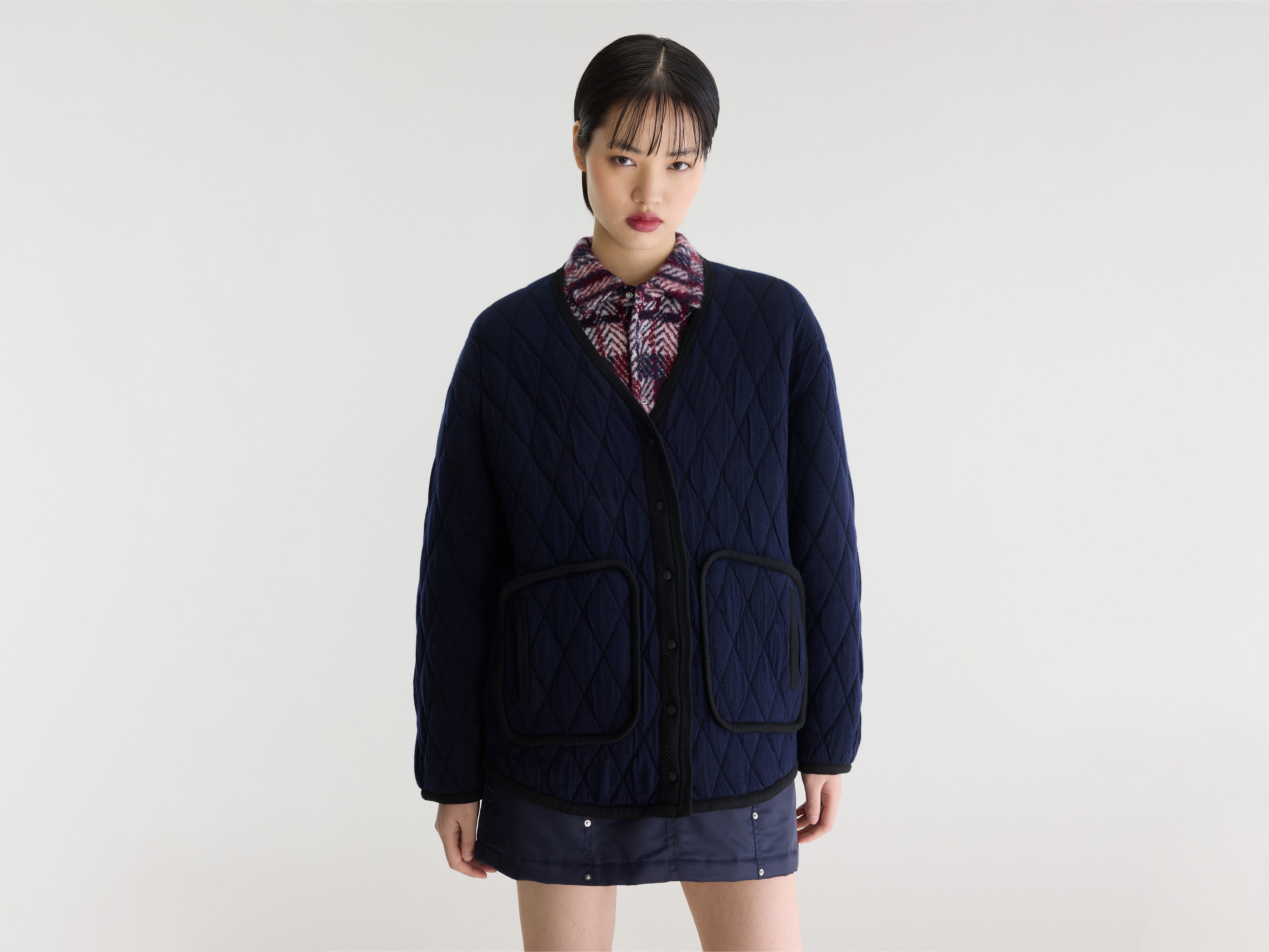 Aiga quilted cardigan (262 / W / NAVY)