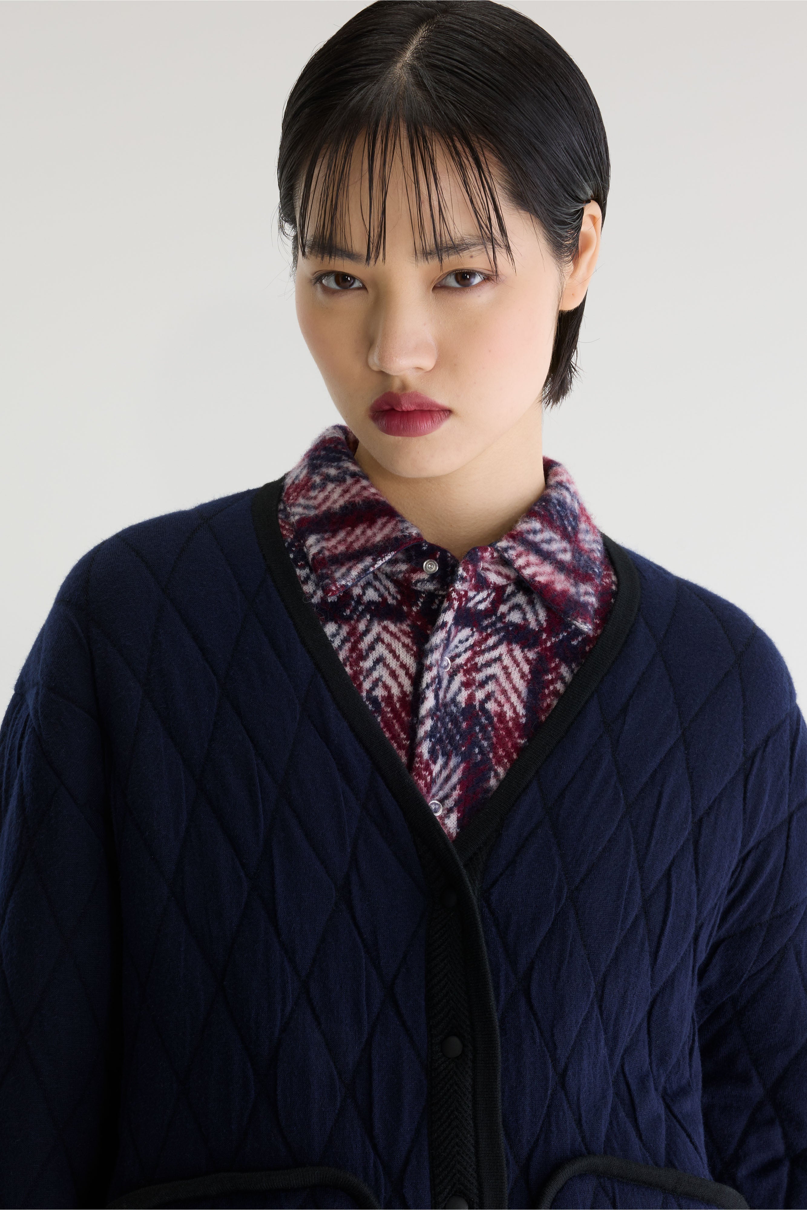 Aiga quilted cardigan (262 / W / NAVY)