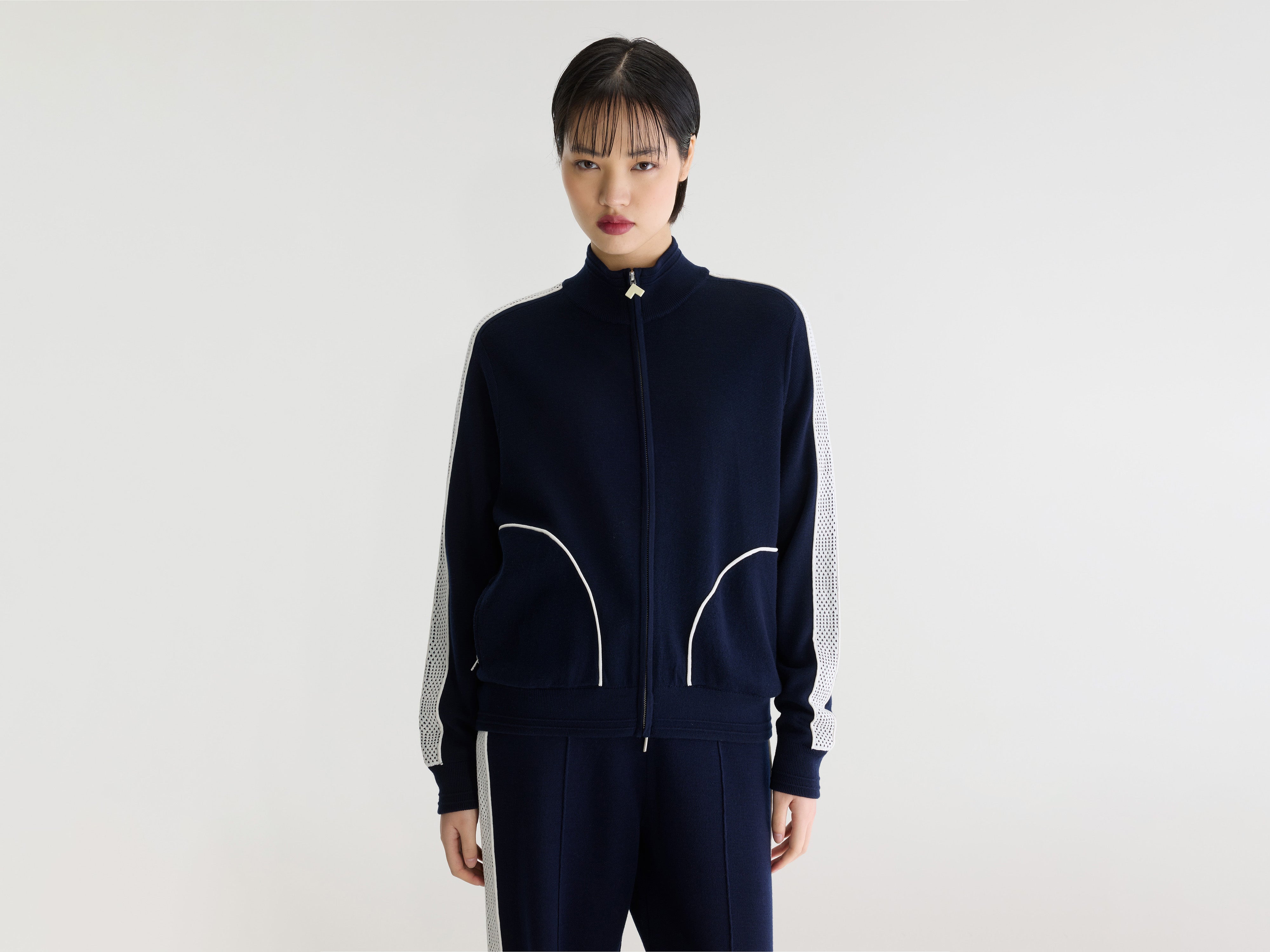 Dousy zipped cardigan (262 / W / NAVY)