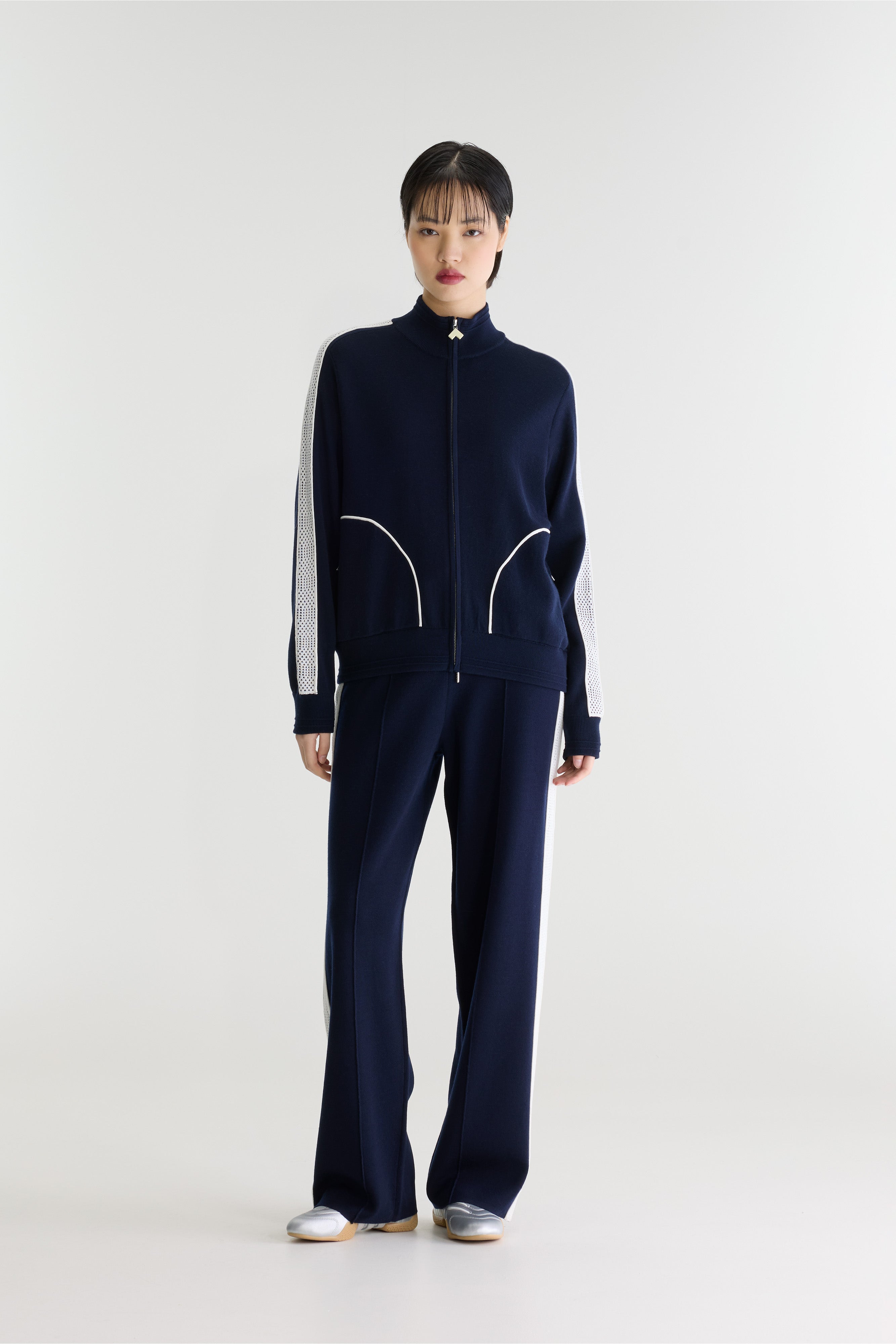Dousy zipped cardigan (262 / W / NAVY)