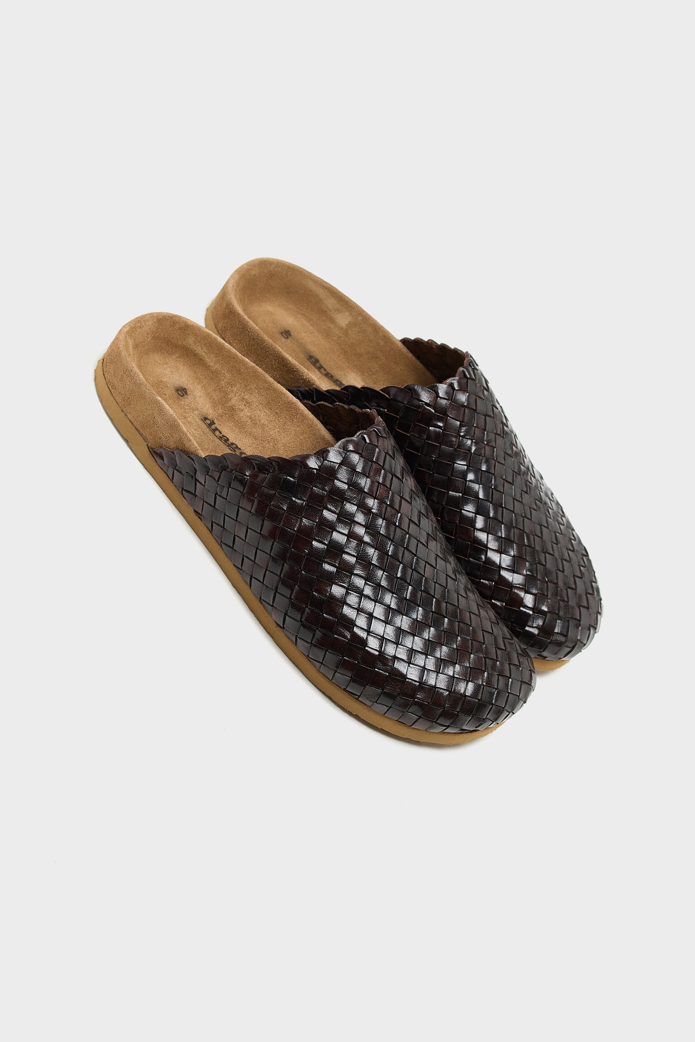 Woven Leather Mule Sandals (251 / W / BROWN)