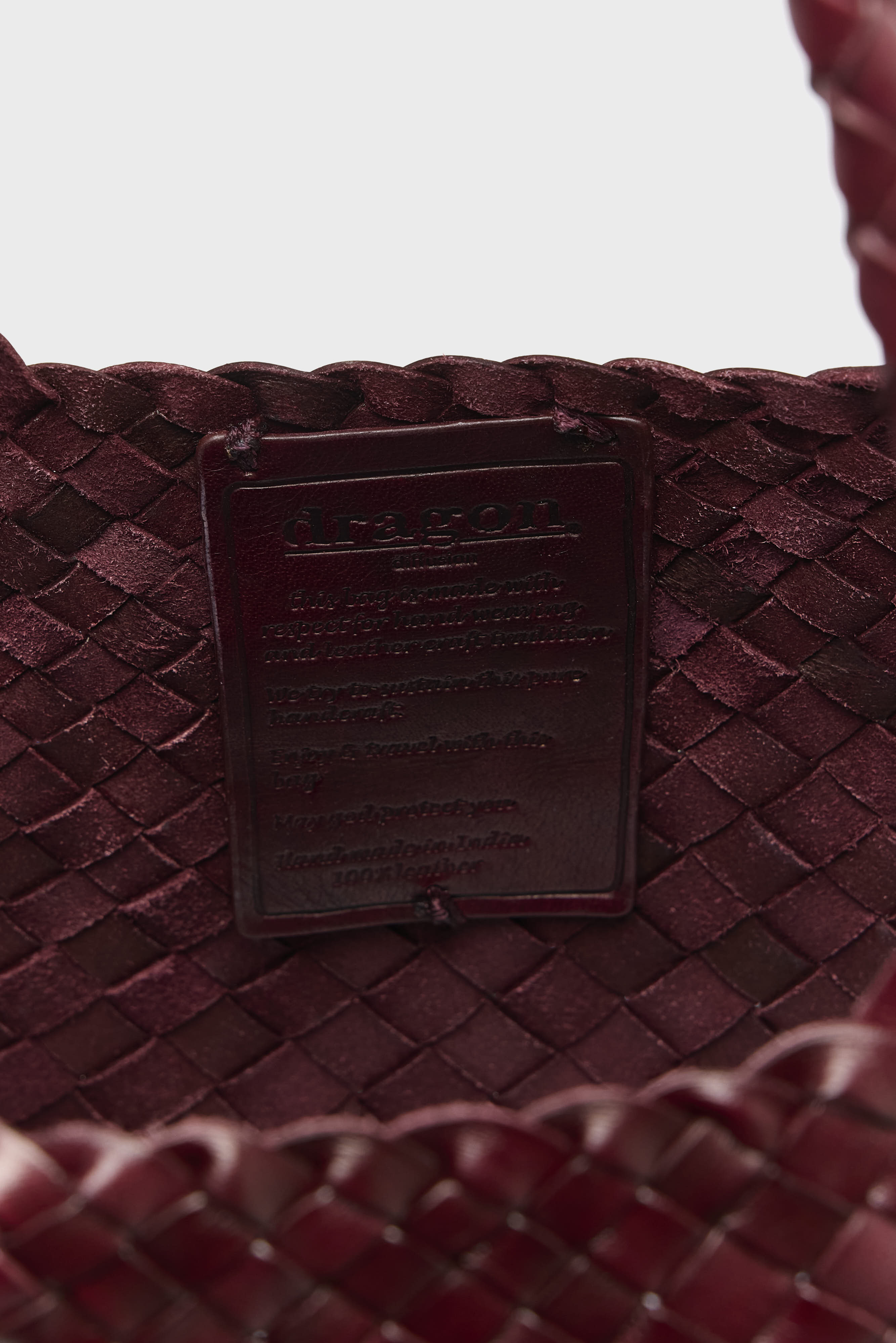 Santa Croce Big Woven Leather Bag (252 / W / BORDEAUX)