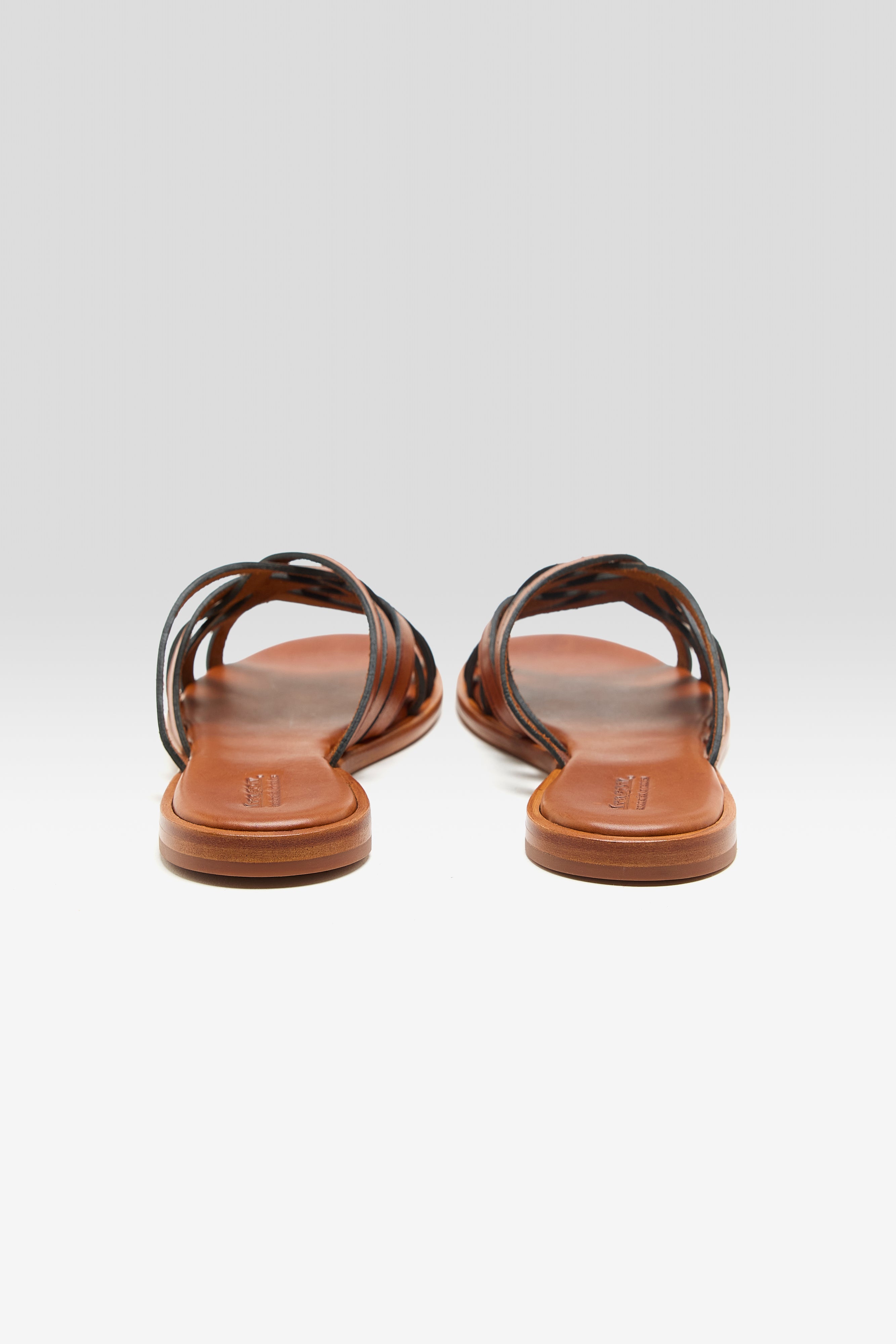 Cross Leather Sandals (261 / W / BROWN)
