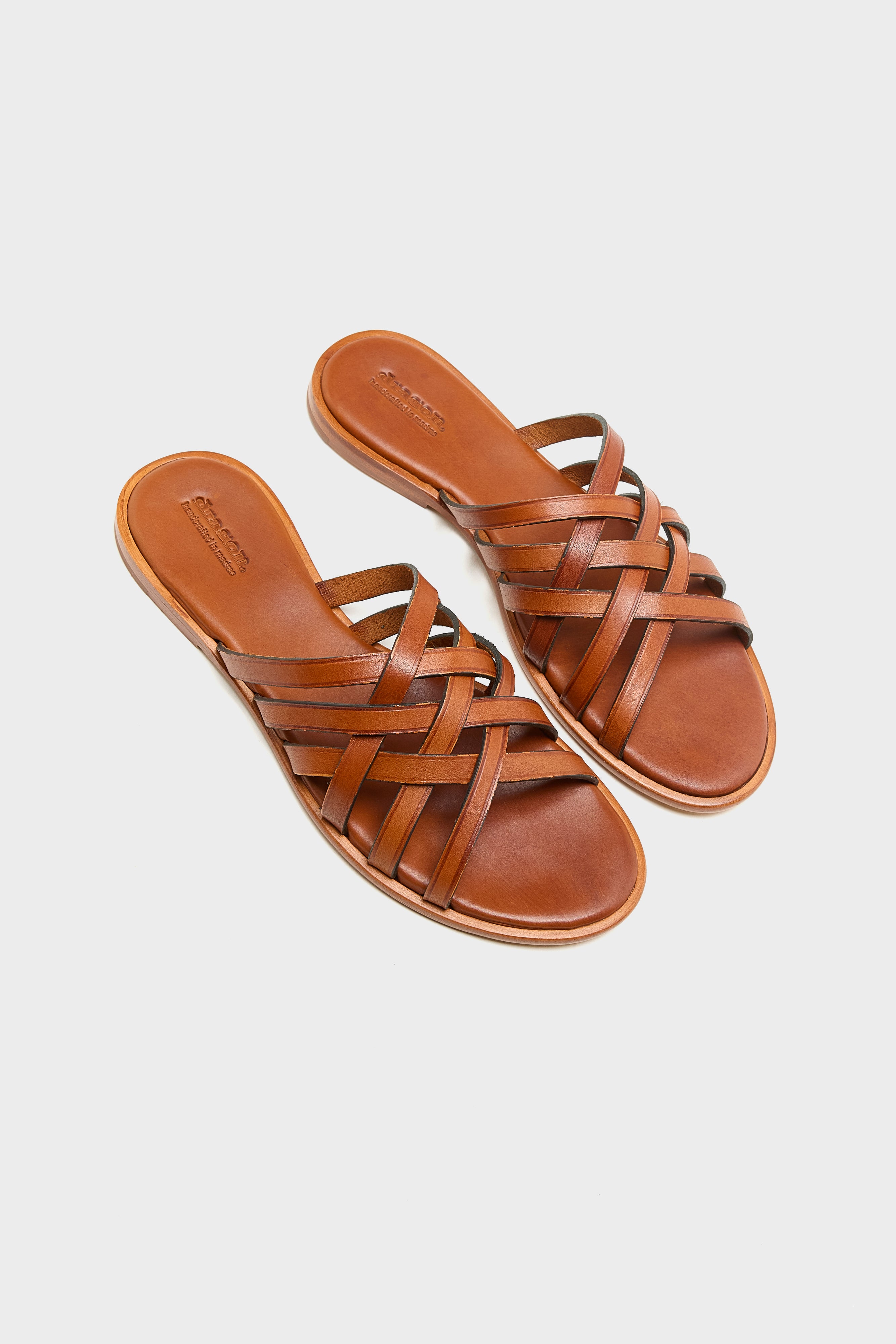 Cross Leather Sandals (261 / W / BROWN)