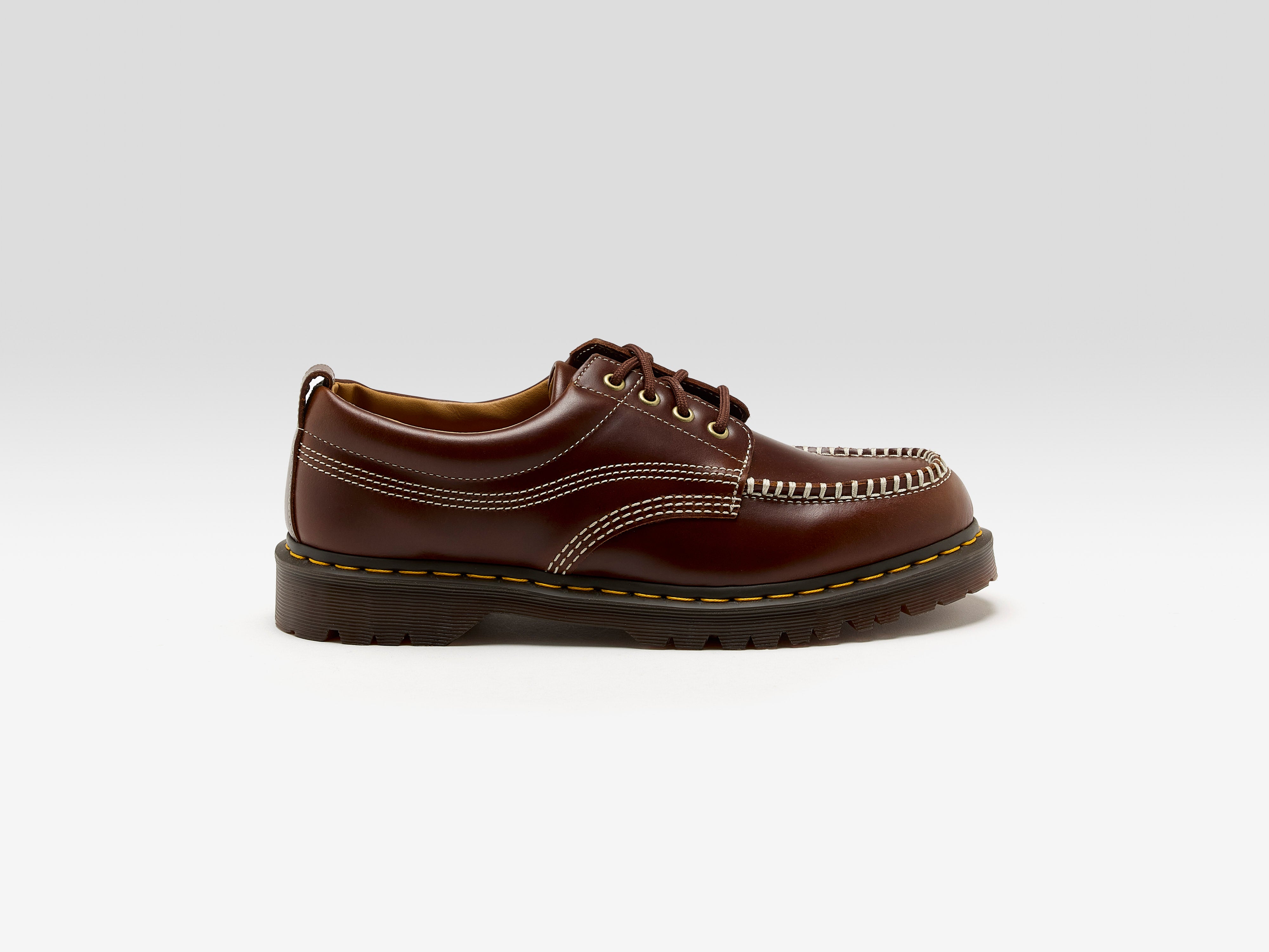 Lowell Leather Moc Toe Shoes For Men (242 / M / DARK BROWN)