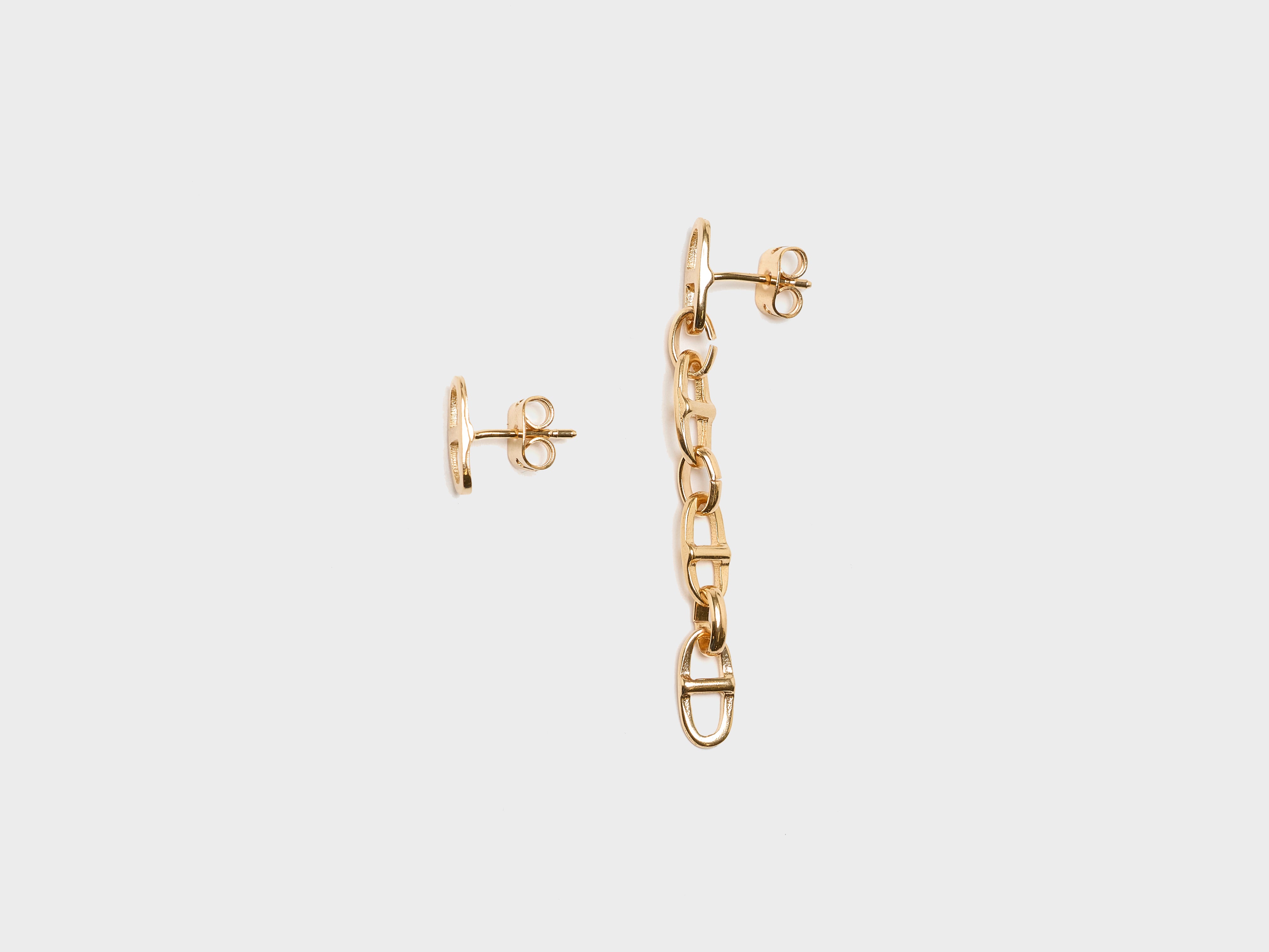 Buckle Asymmetrical Earrings (251 / W / GOLD)