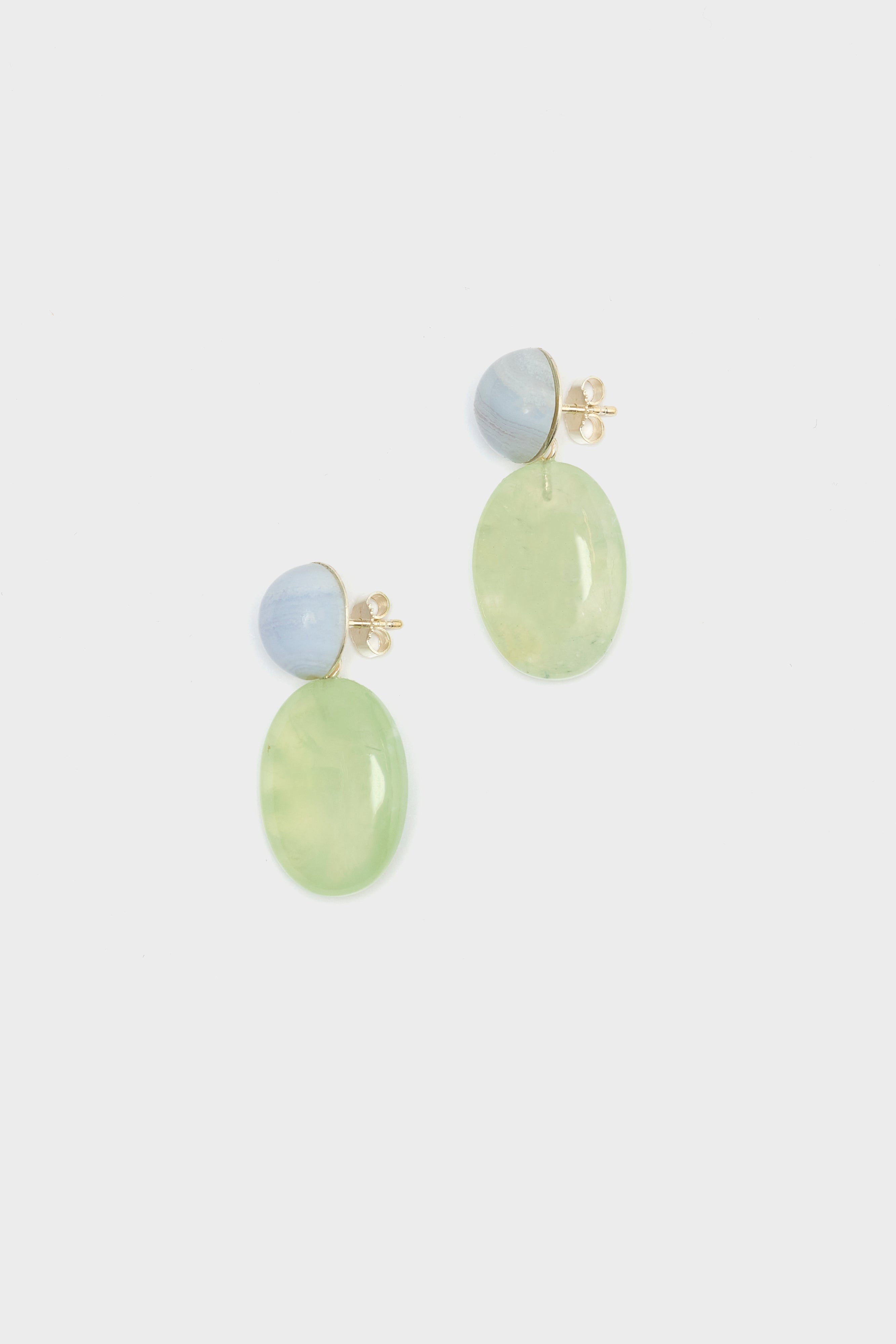 Blue and Green Pebbles Earrings (252 / W / BLUE)