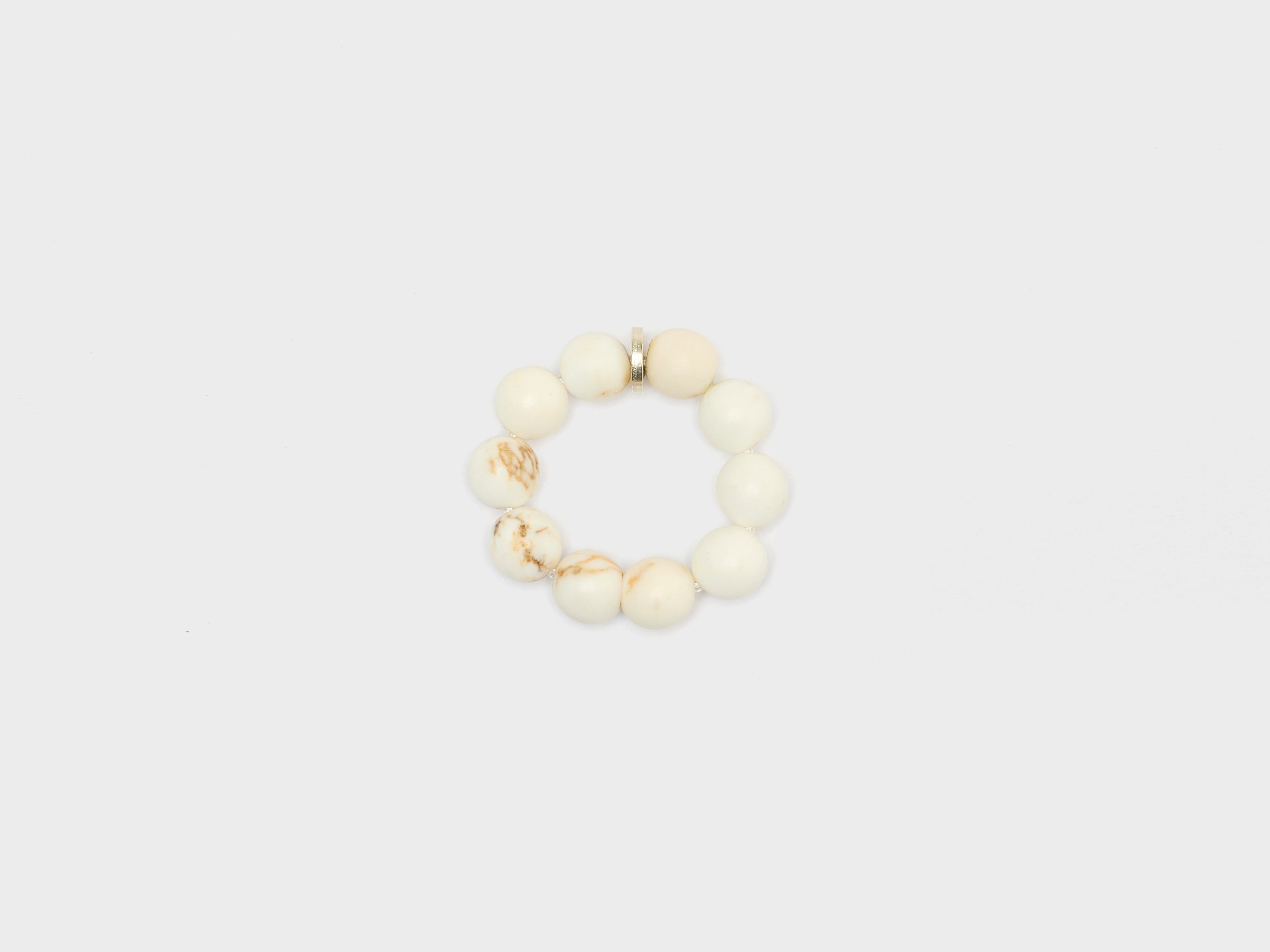 Ivory Magnesite Spheres Ring (252 / W / WHITE)