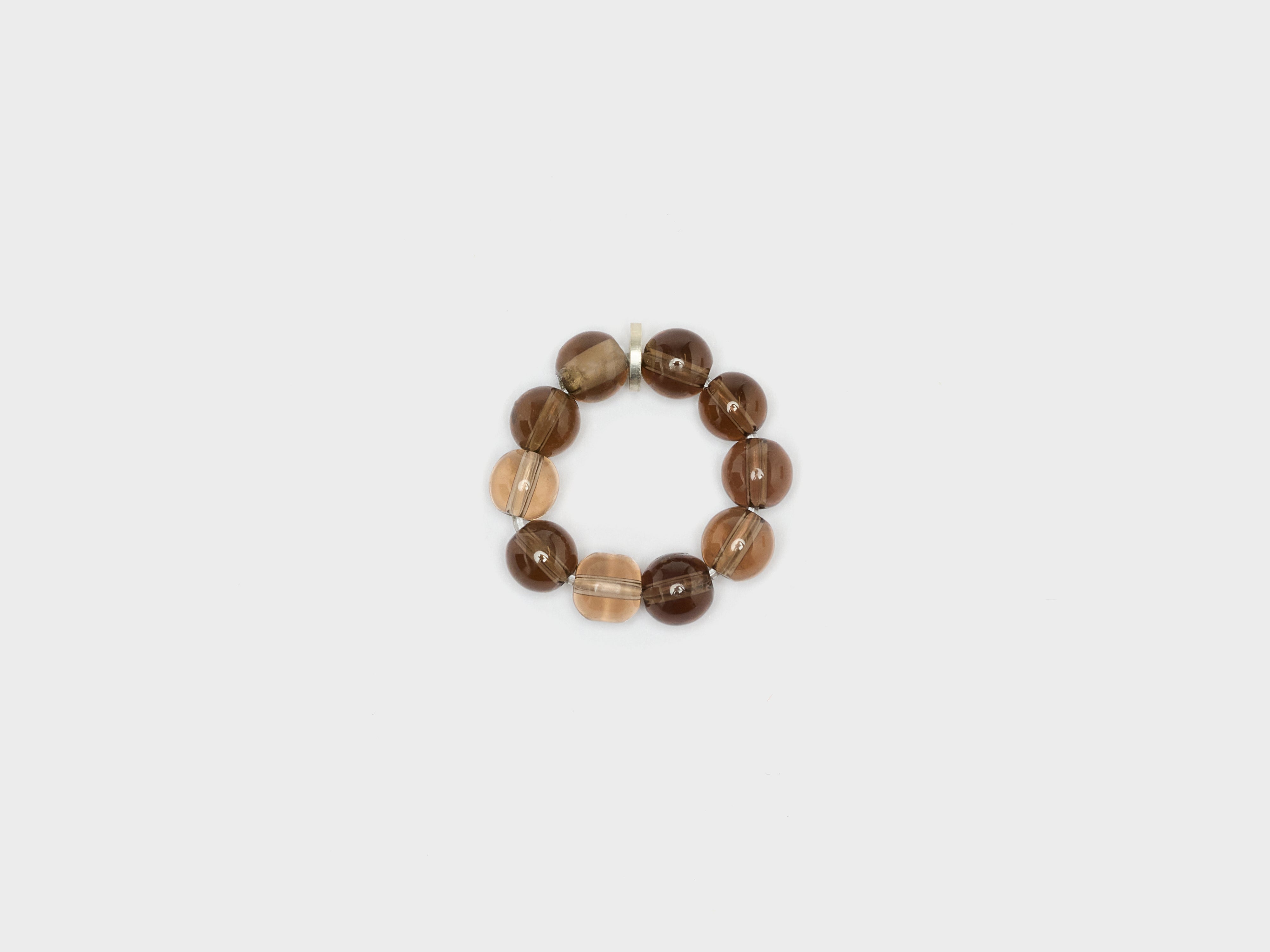 Smoky Quartz Spheres Ring (252 / W / BROWN)