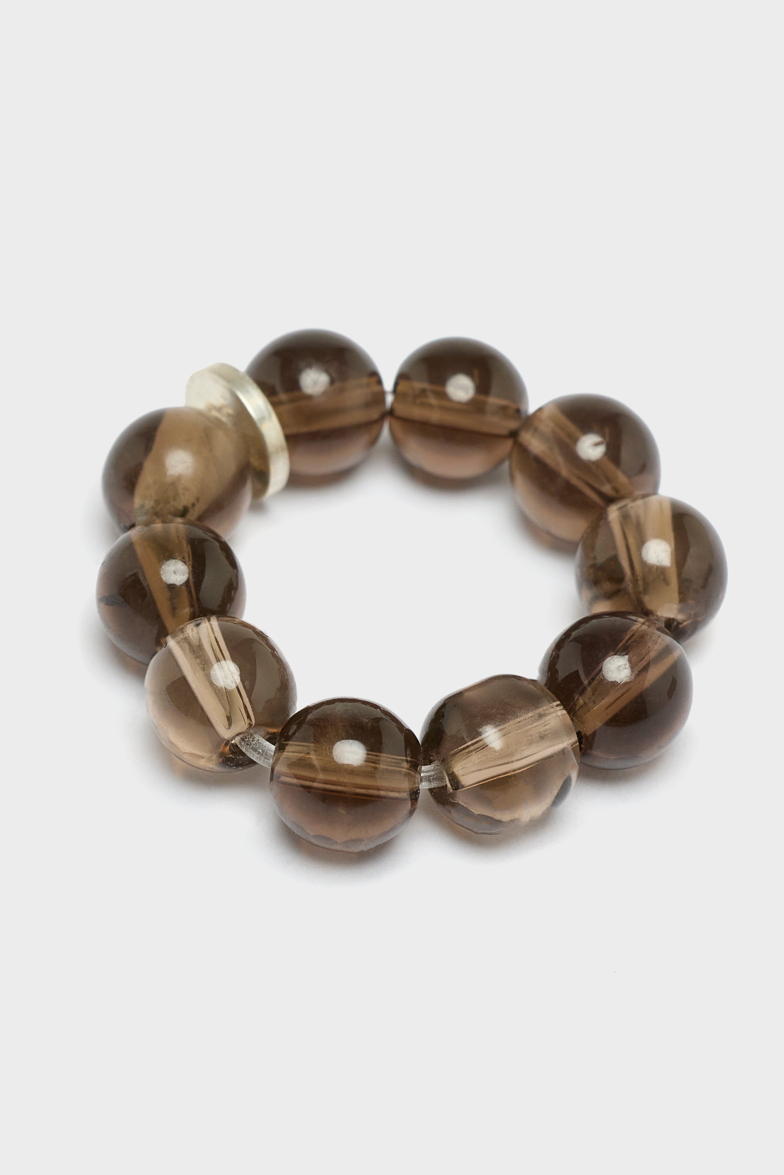 Smoky Quartz Spheres Ring (252 / W / BROWN)