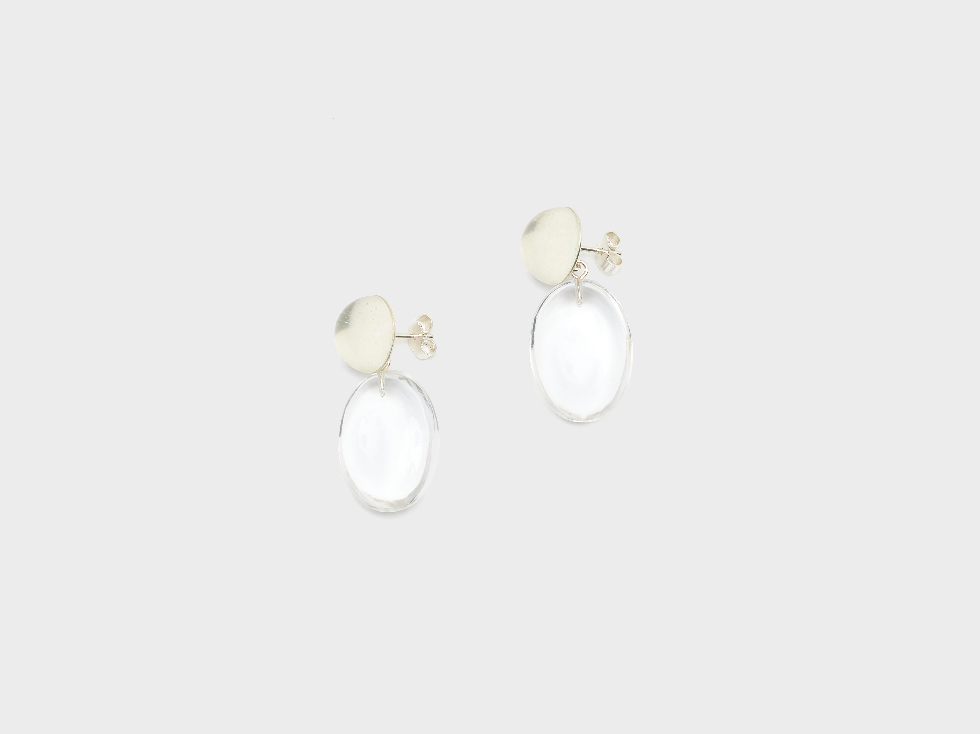 Crystal Pebble Earrings NO1 (261 / W / WHITE)