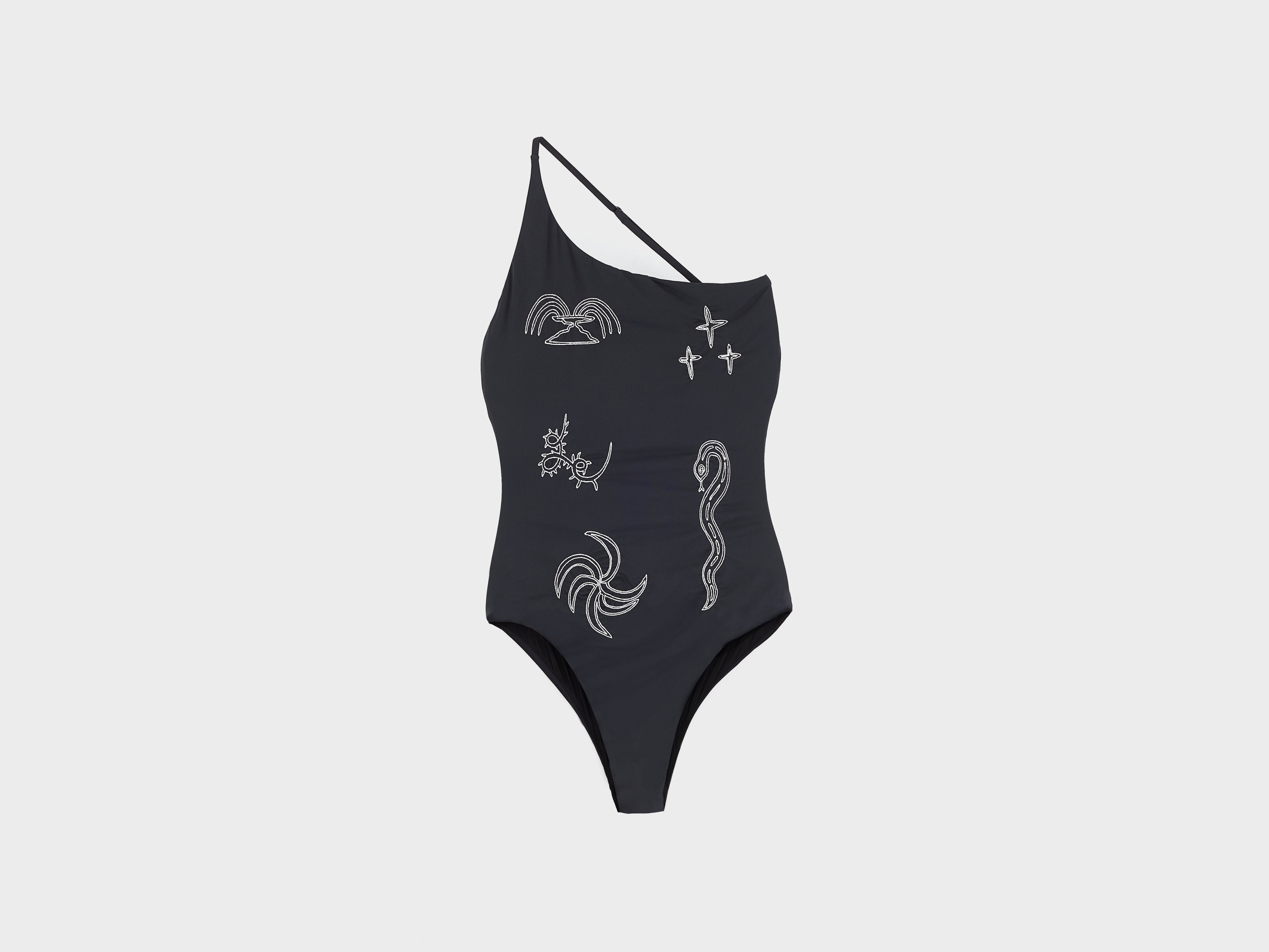 Embroidered Tuffo Swimsuit (261 / W / BLACK)