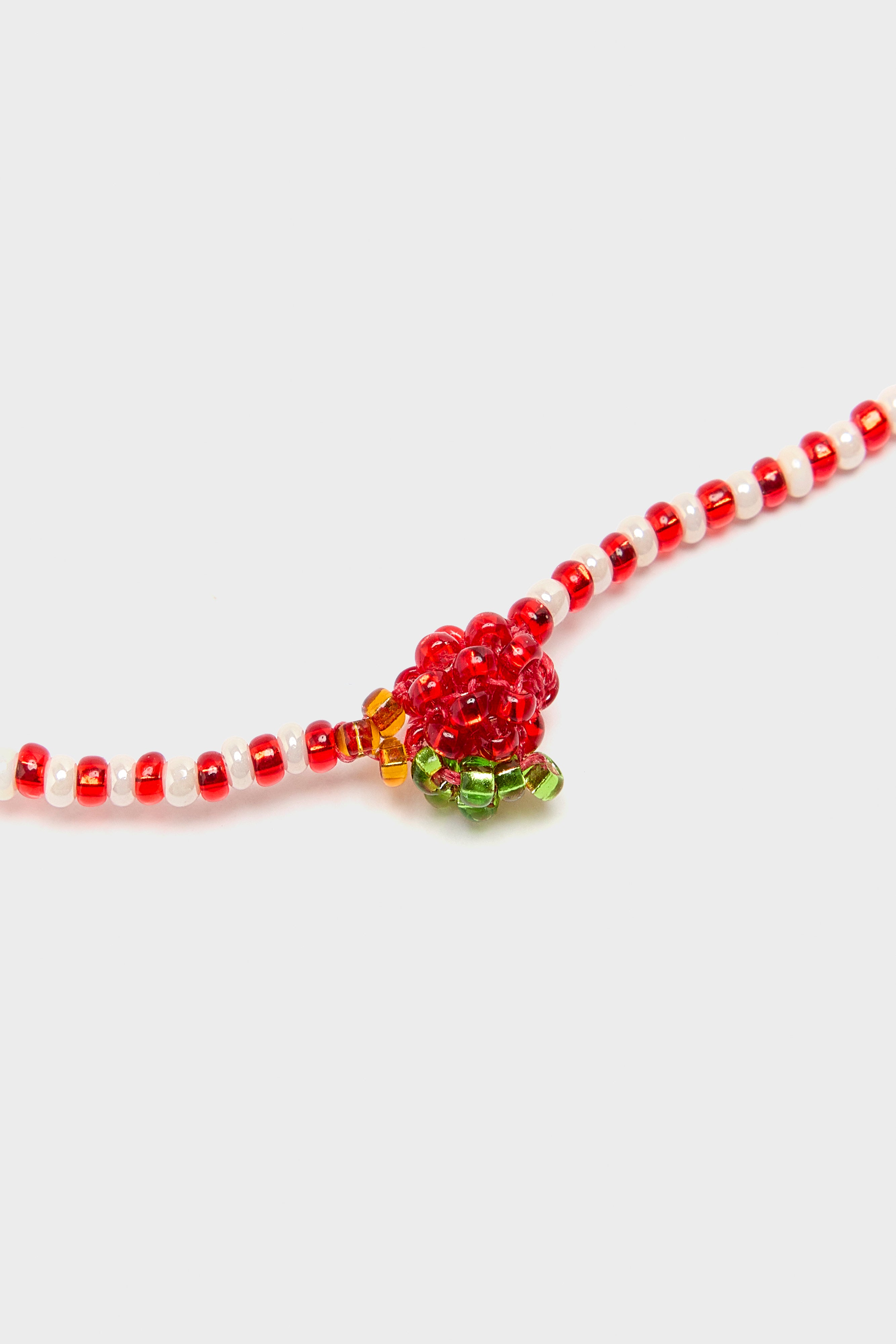 Mini Striped Apple Necklace (261 / W / RED)