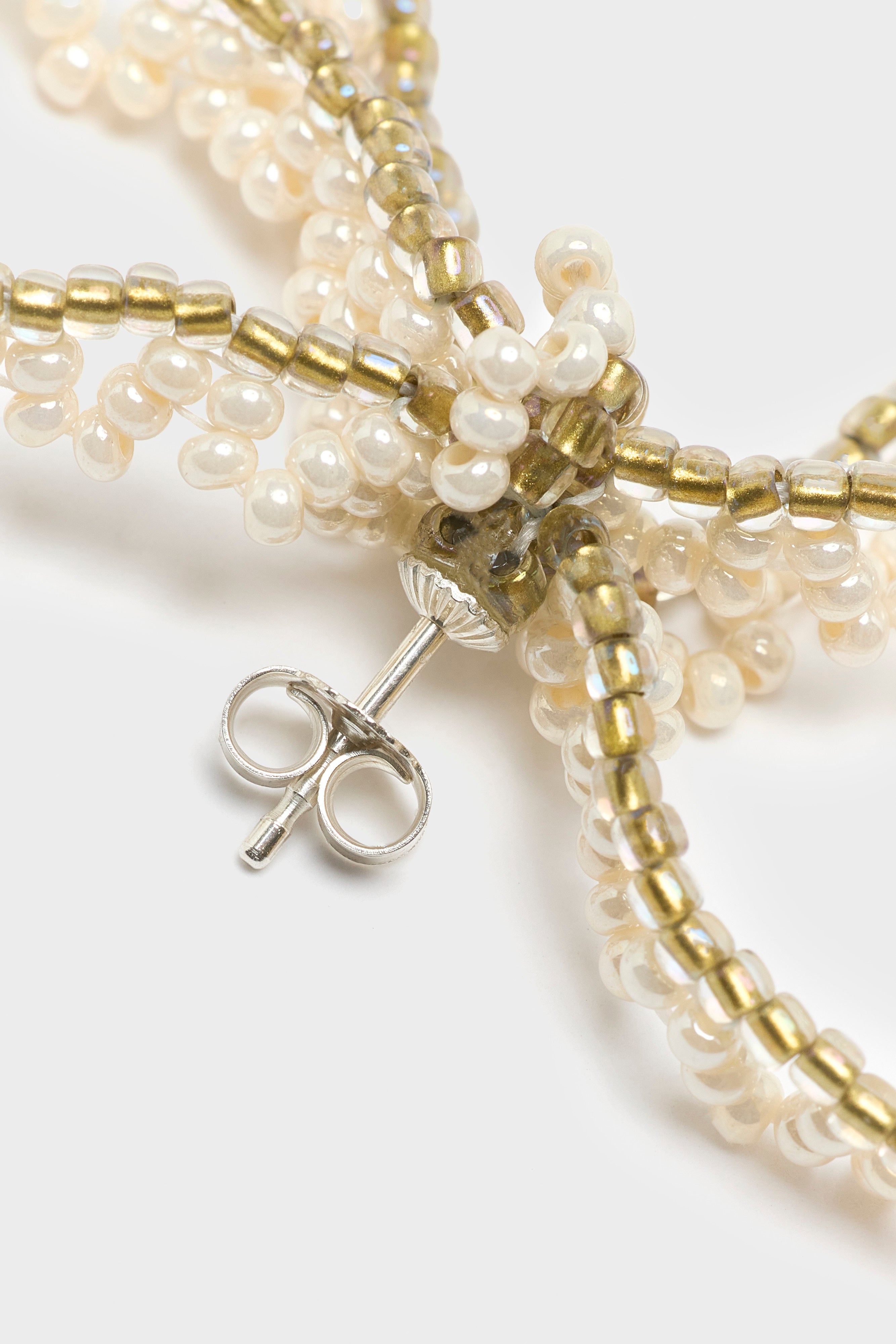 Lace Bow Ear Stick Earrings (261 / W / WHITE)