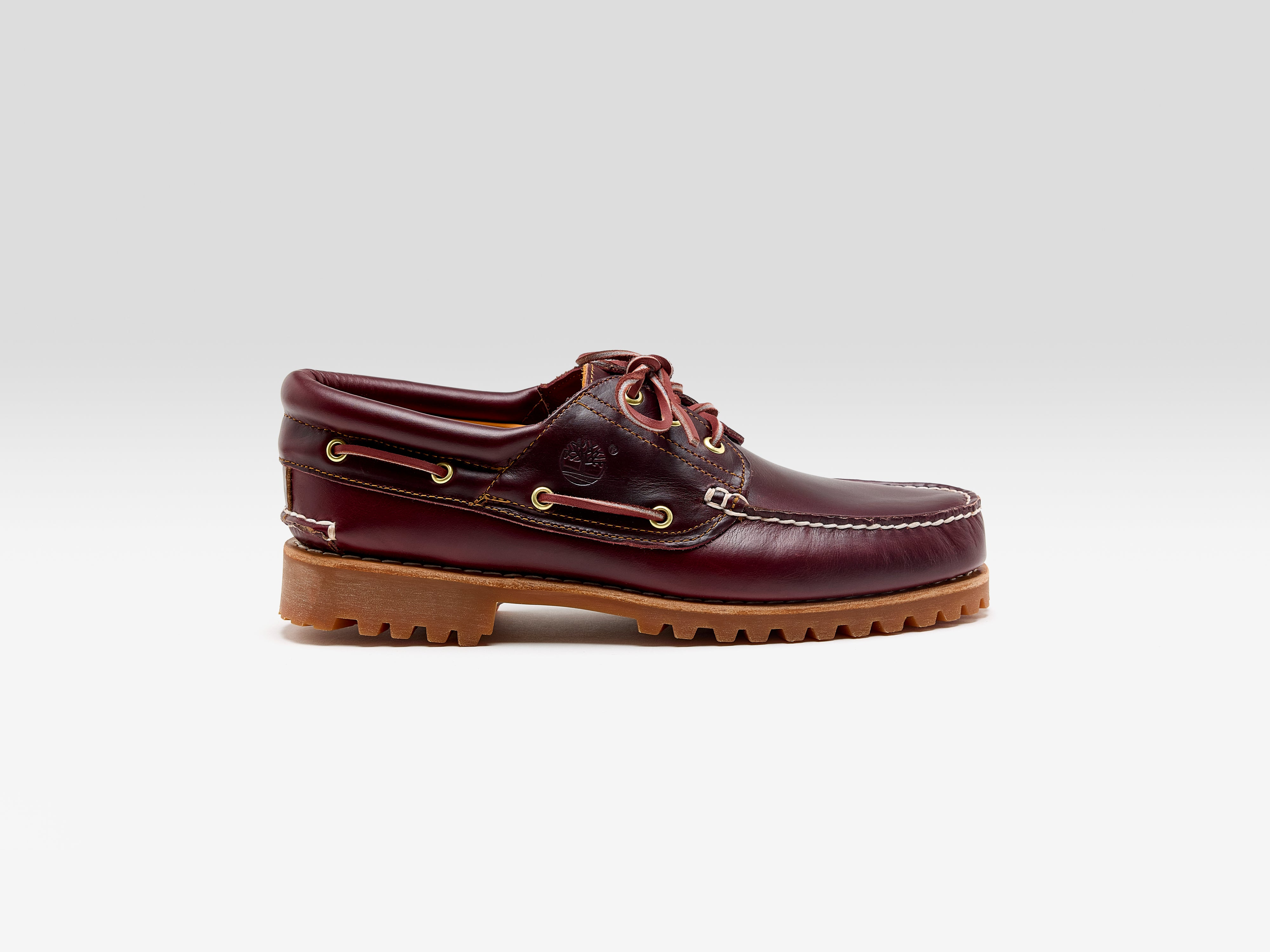 Authentic 3-Eye Lug Handsewn Boat shoes for Men (261 / M / BORDEAUX)