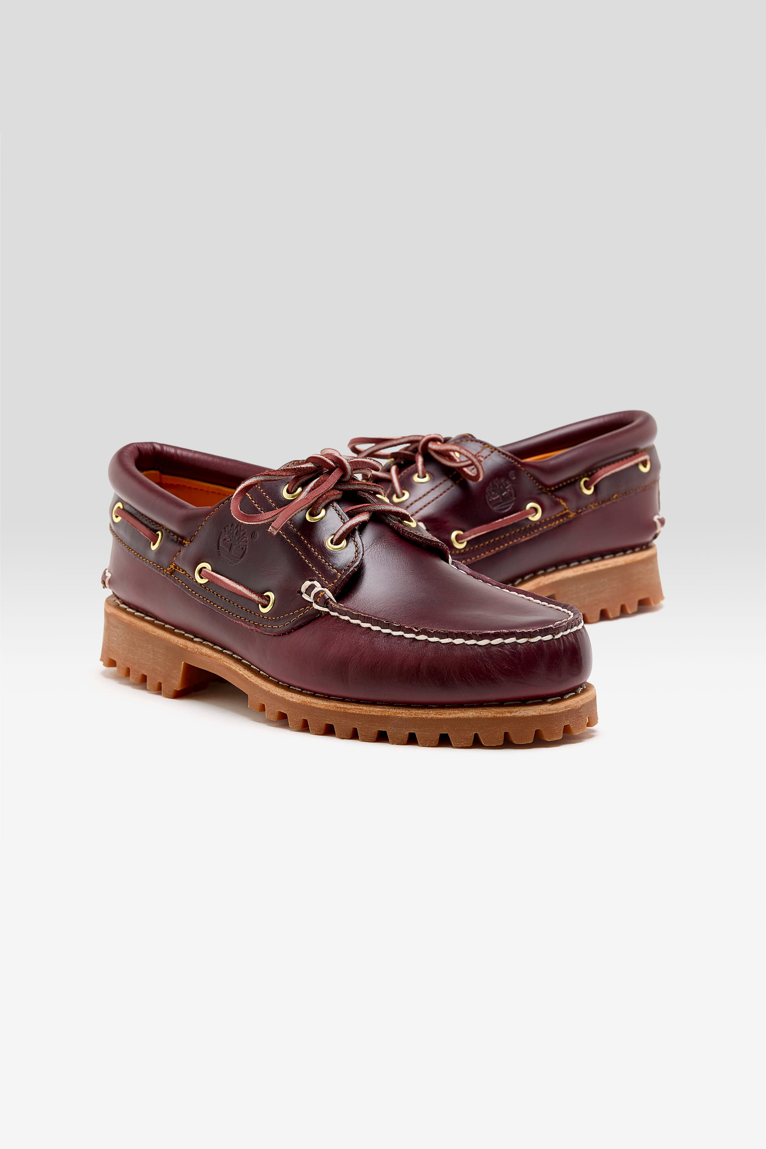 Authentic 3-Eye Lug Handsewn Boat shoes for Men (261 / M / BORDEAUX)