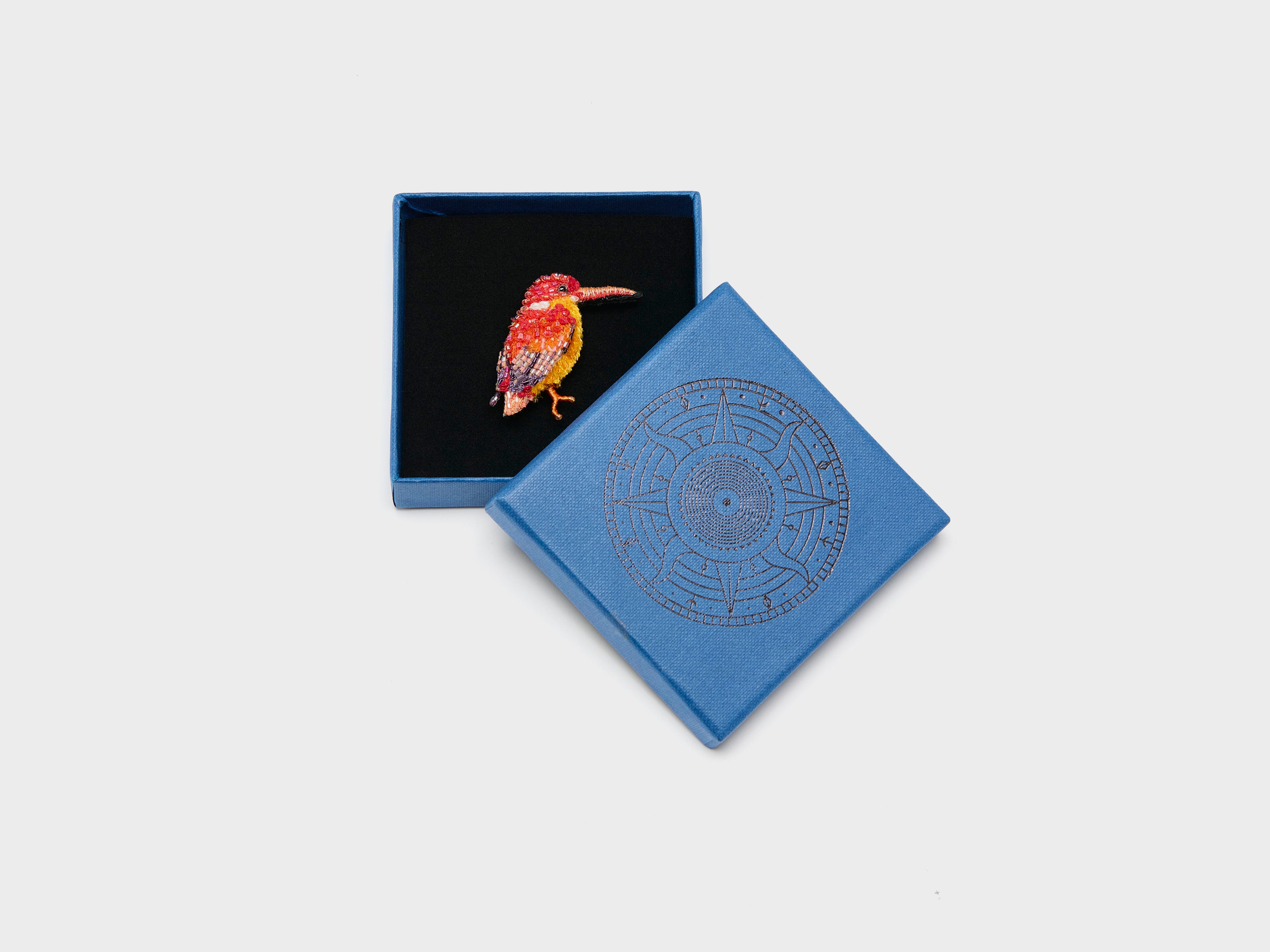 Oriental Dwarf Kingfisher Brooch Pin (261 / W / MULTICOLOR)