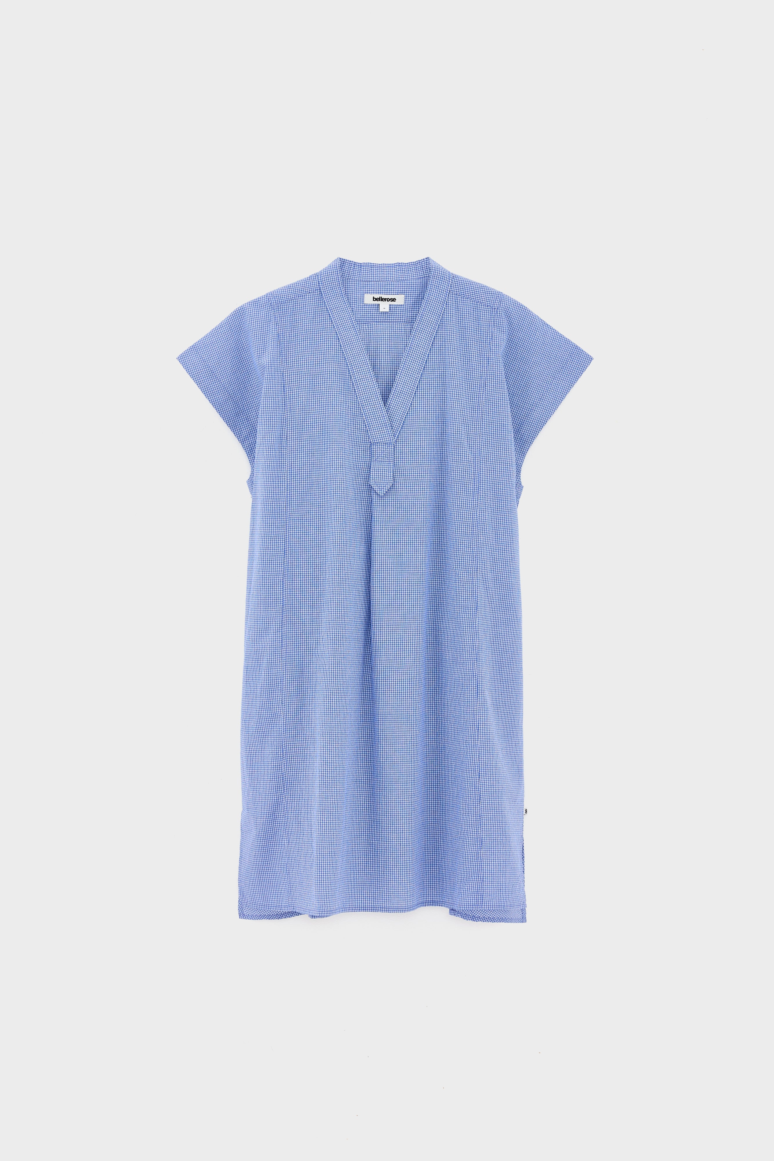 Hazer Checked Dress - Nattier / White For Girls | Bellerose