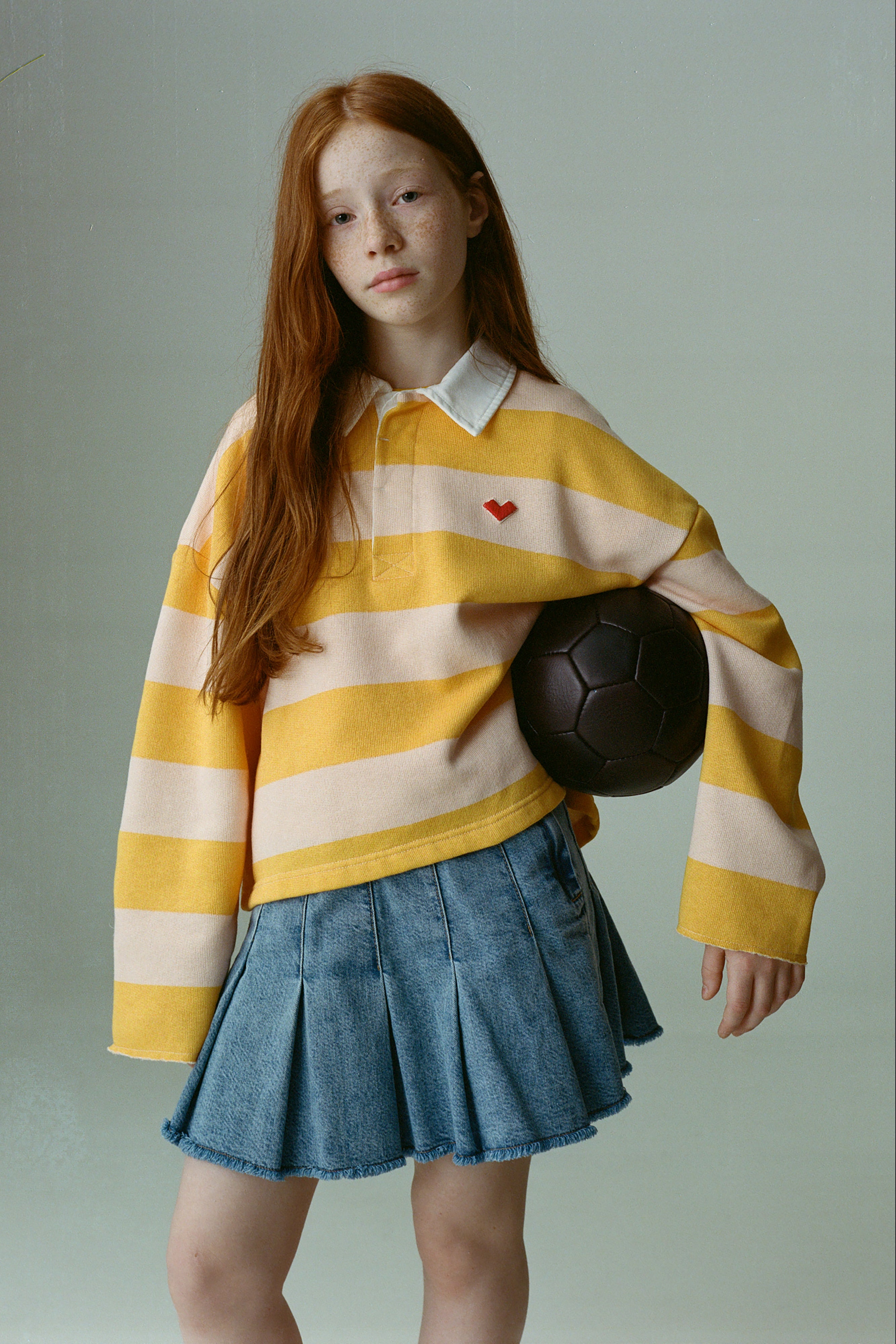 Fruta Striped Polo - Girasole / Light rose For Girls | Bellerose