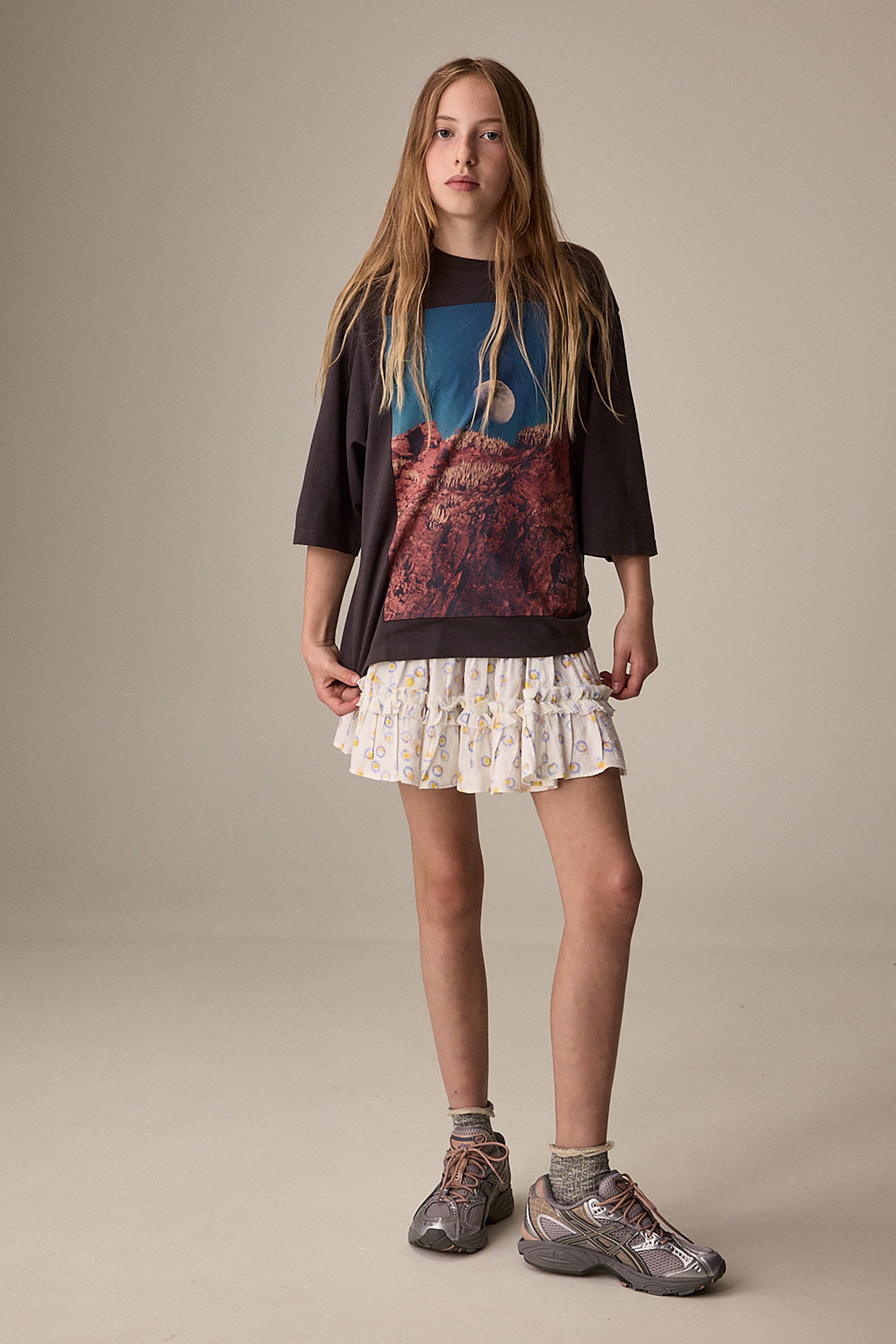 Asha Boyfriend T-shirt - Black sand Für Girls | Bellerose