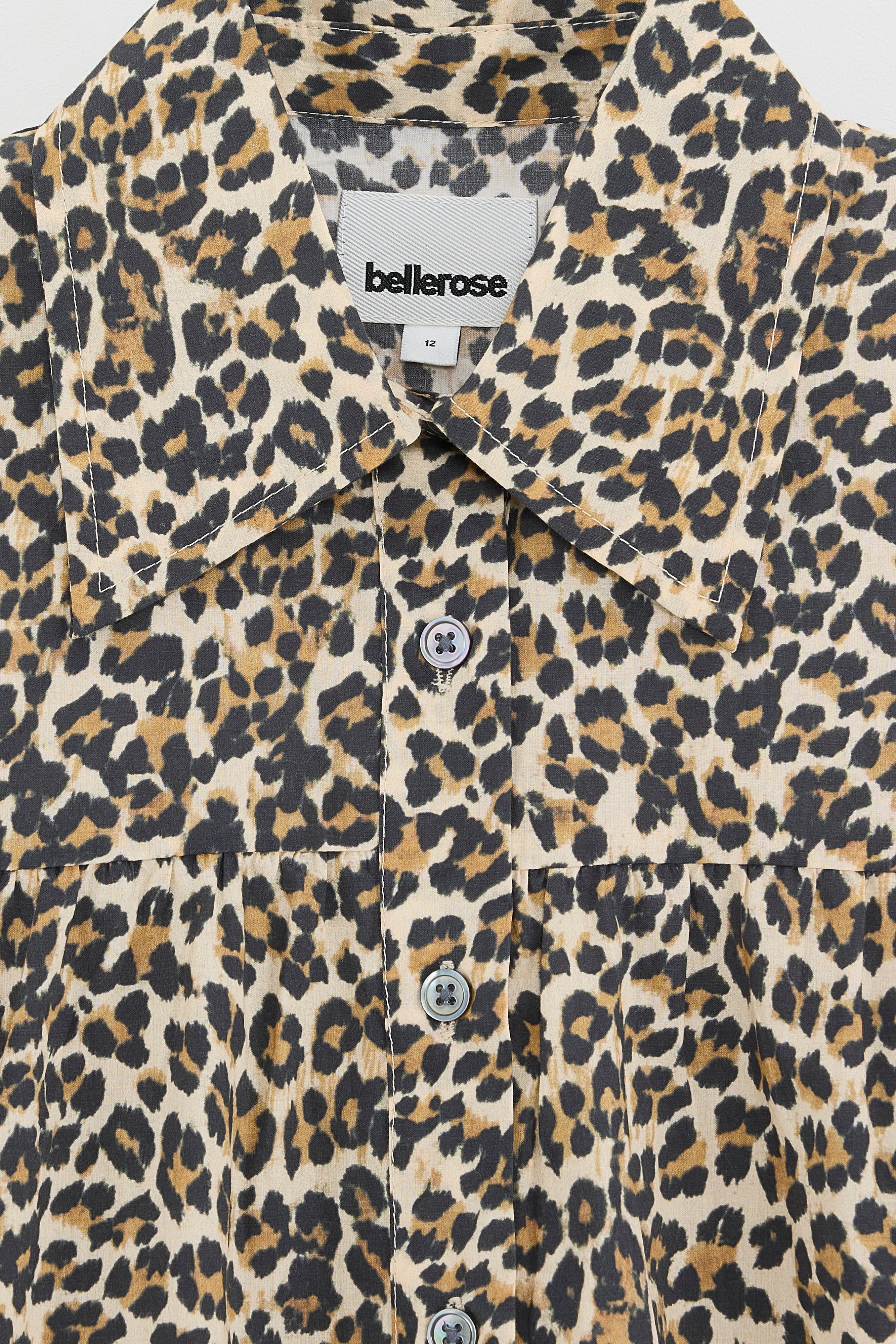 Helo Leopard Print Shirt - Black sand / Toffee / Vanille For Girls | Bellerose