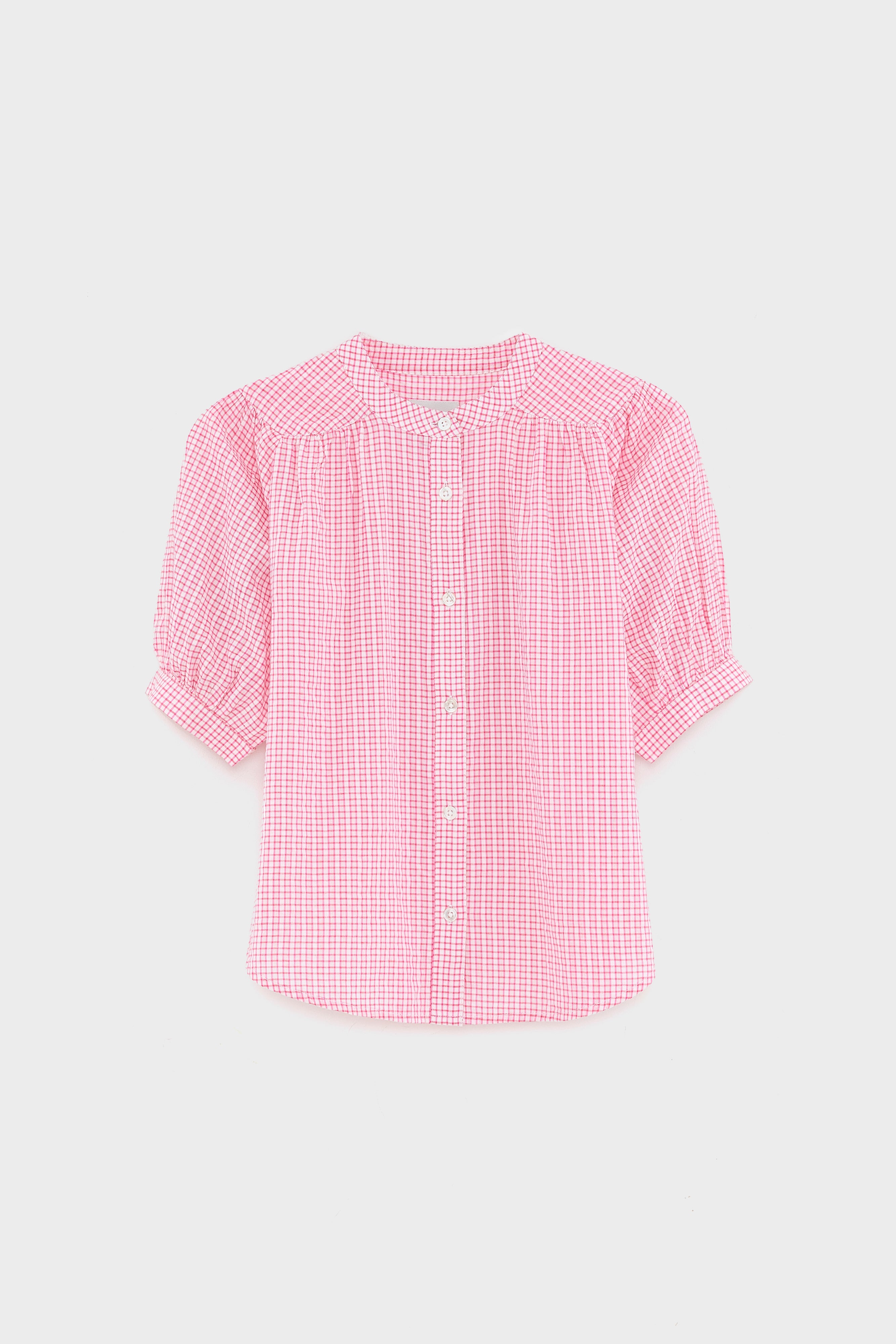 Hopsa Short-sleeve Blouse - Fushia / White For Girls | Bellerose