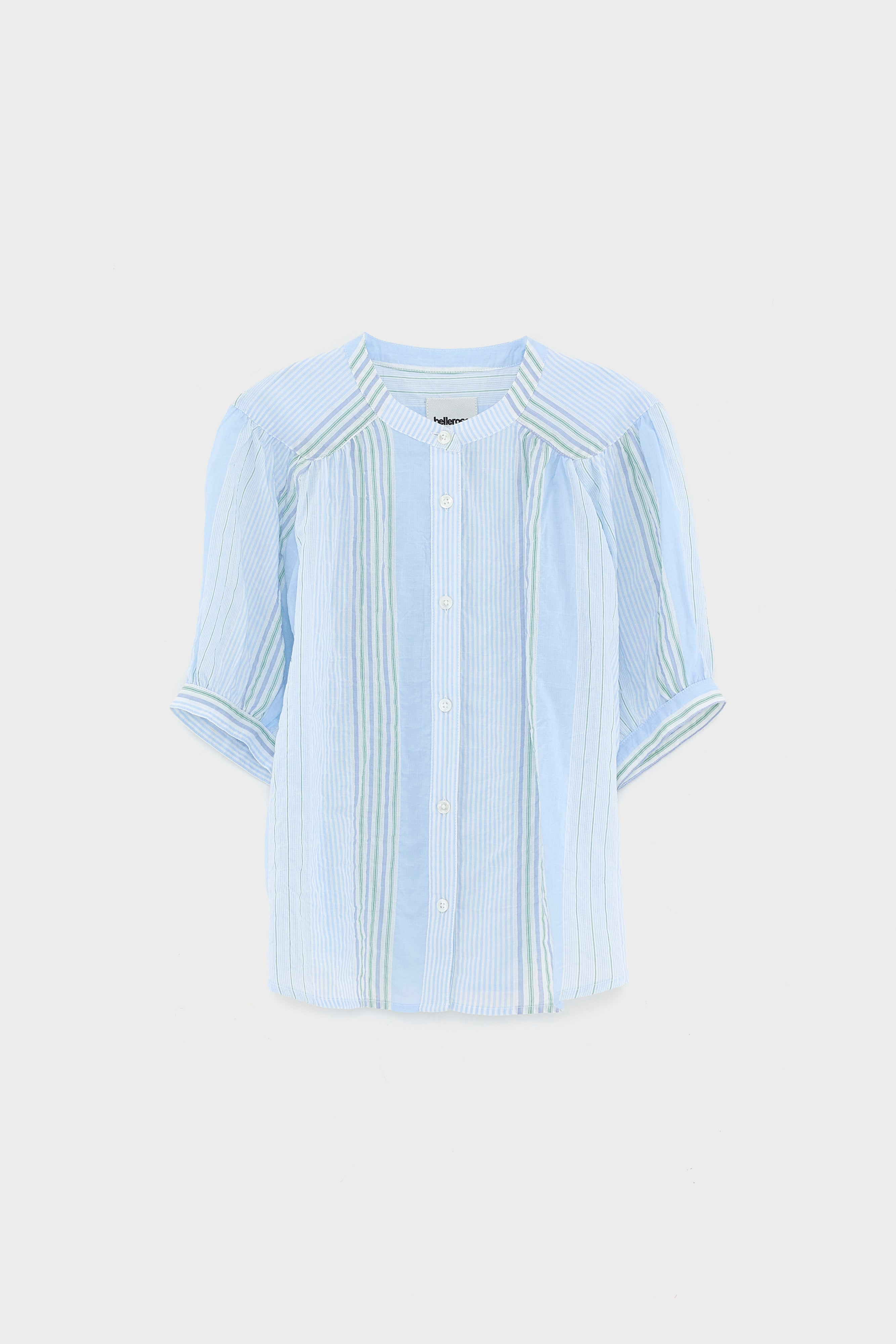 Hopsa Short-sleeve Blouse - Ice cube / Palm / White For Girls | Bellerose