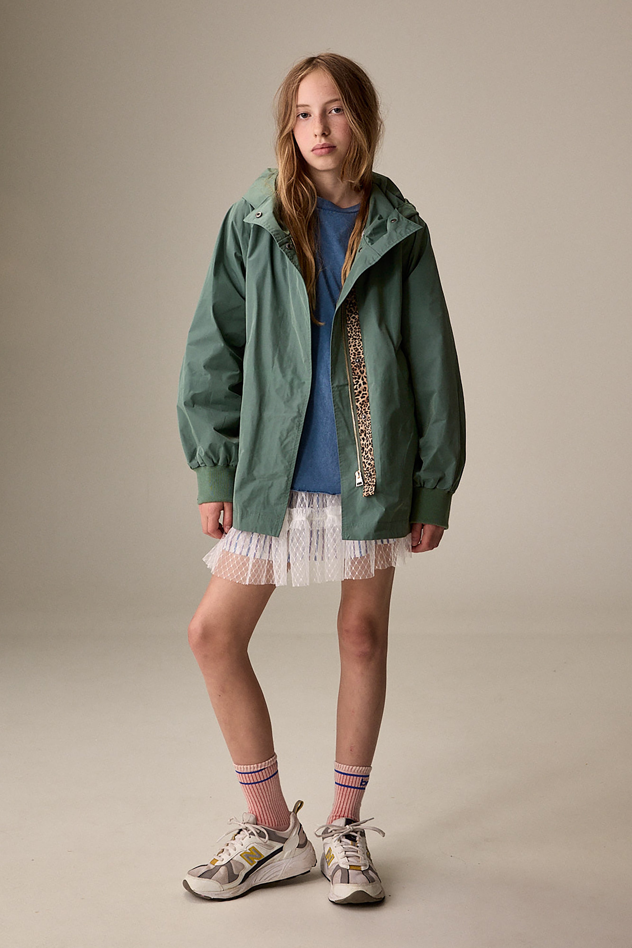 Roover Hooded Parka - Limestone For Girls | Bellerose