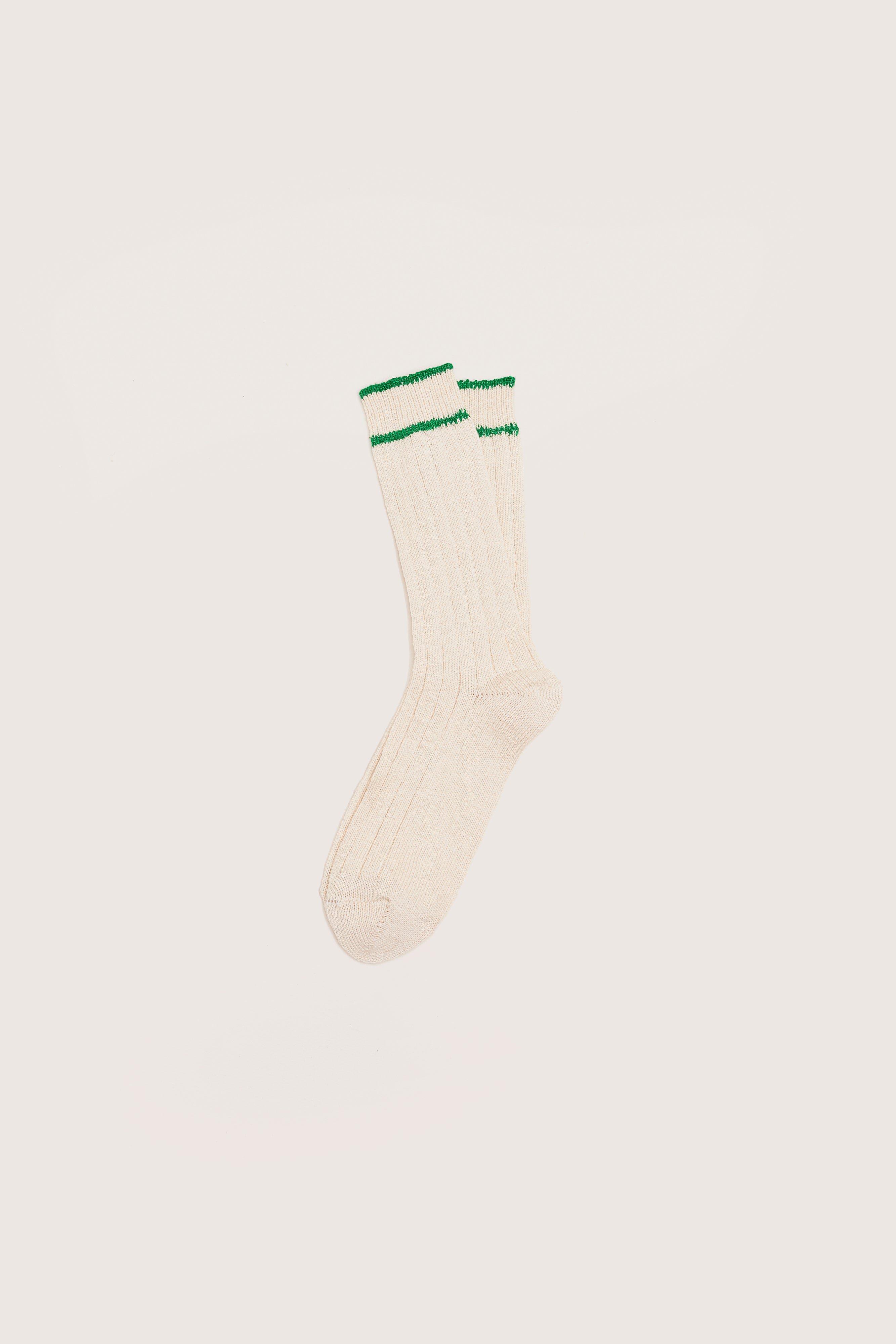 Bino Ribbed Socks - Natural / Pea For Men | Bellerose