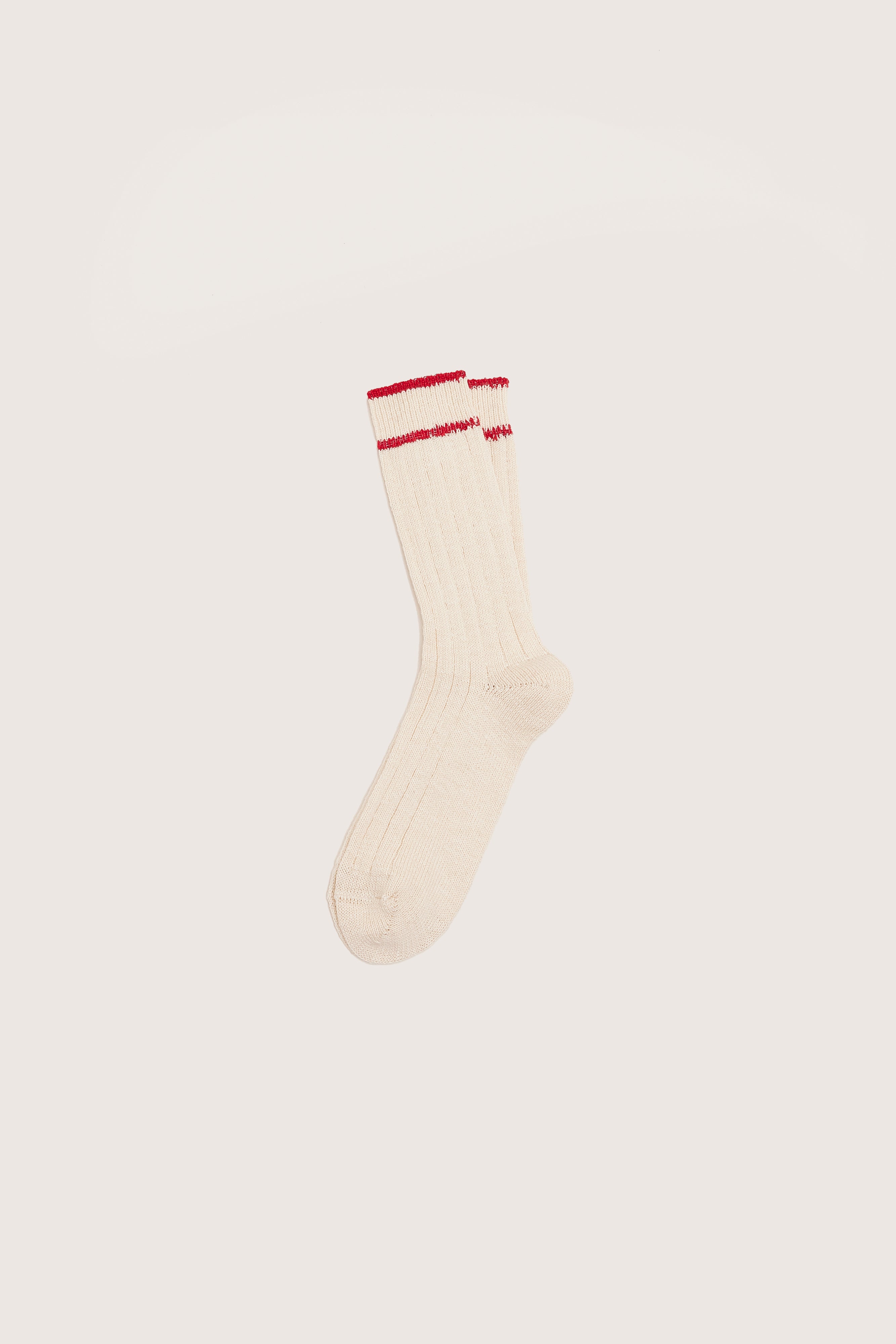 Bino Ribbed Socks - Ecarlate / Natural For Men | Bellerose