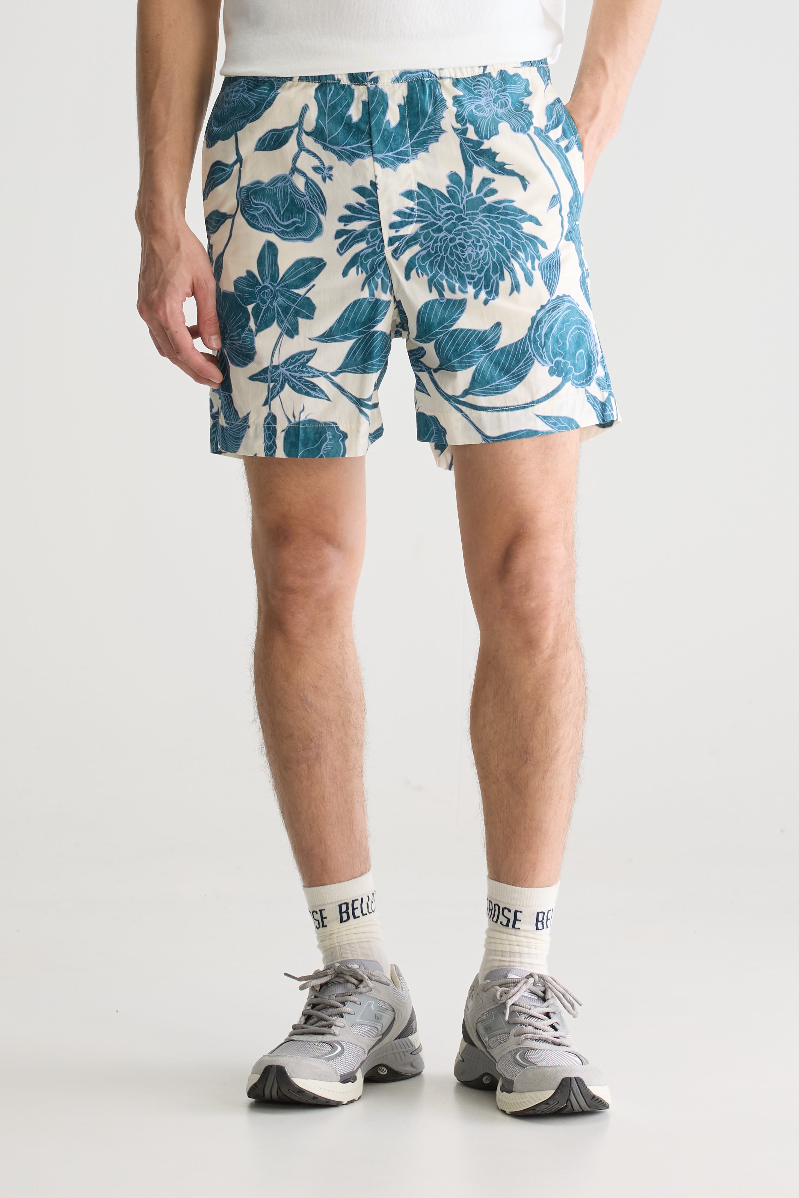 Sean Relaxed Shorts - Prussian / Snow For Men | Bellerose