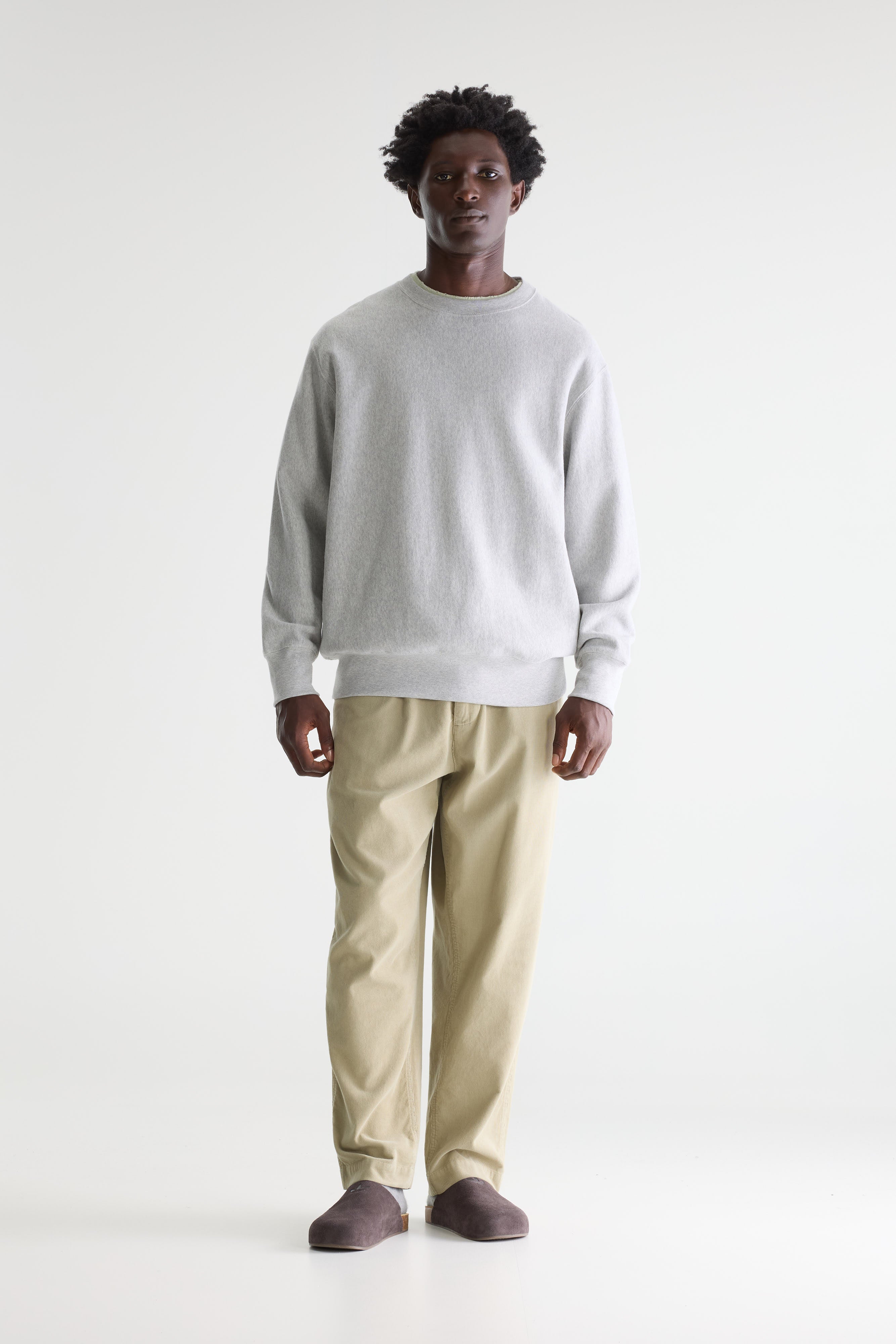 Flake Crewneck Sweatshirt - Heather grey For Men | Bellerose