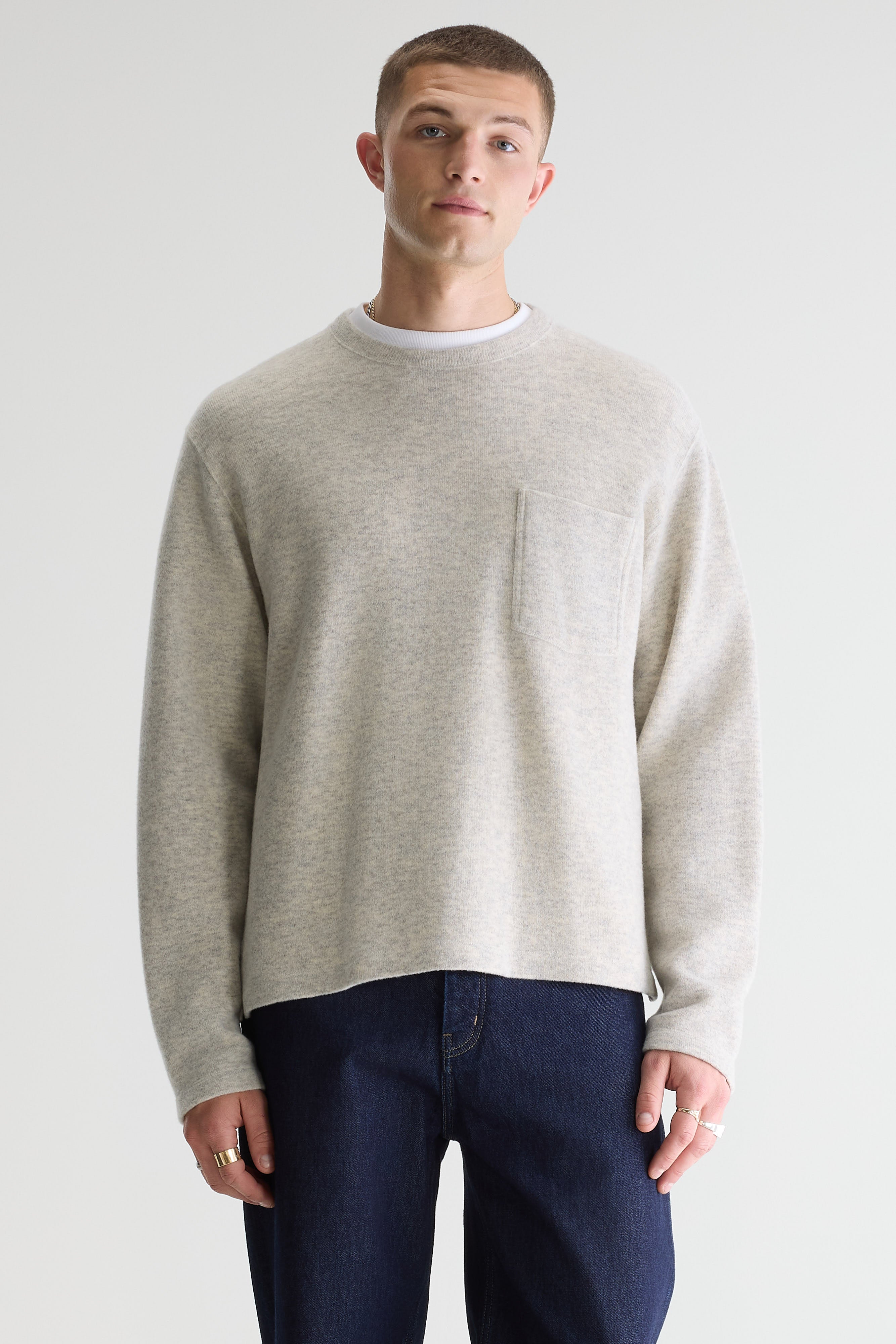 Velo Sweatshirt Met Ronde Hals - Heather grey Voor Heren | Bellerose