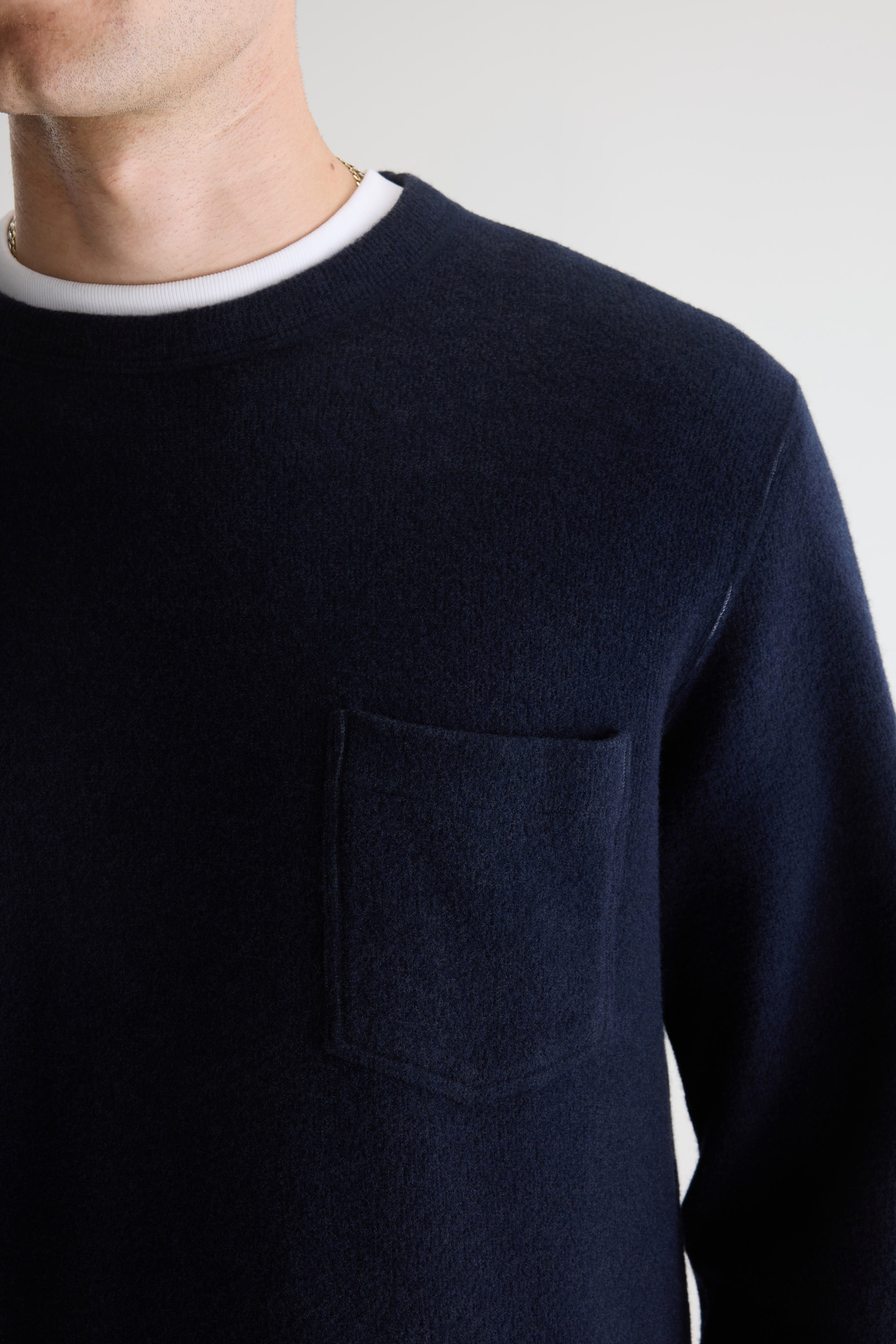 Velo Crewneck Sweatshirt - Ecru / Navy For Men | Bellerose
